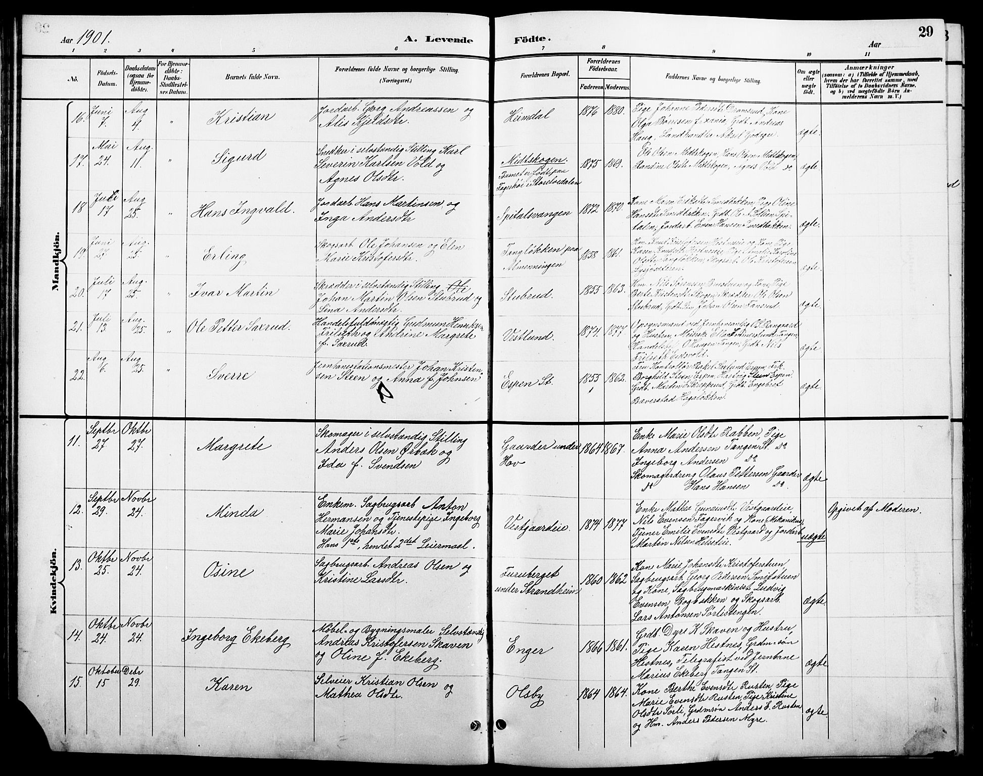 Stange prestekontor, AV/SAH-PREST-002/L/L0011: Klokkerbok nr. 11, 1895-1917, s. 29