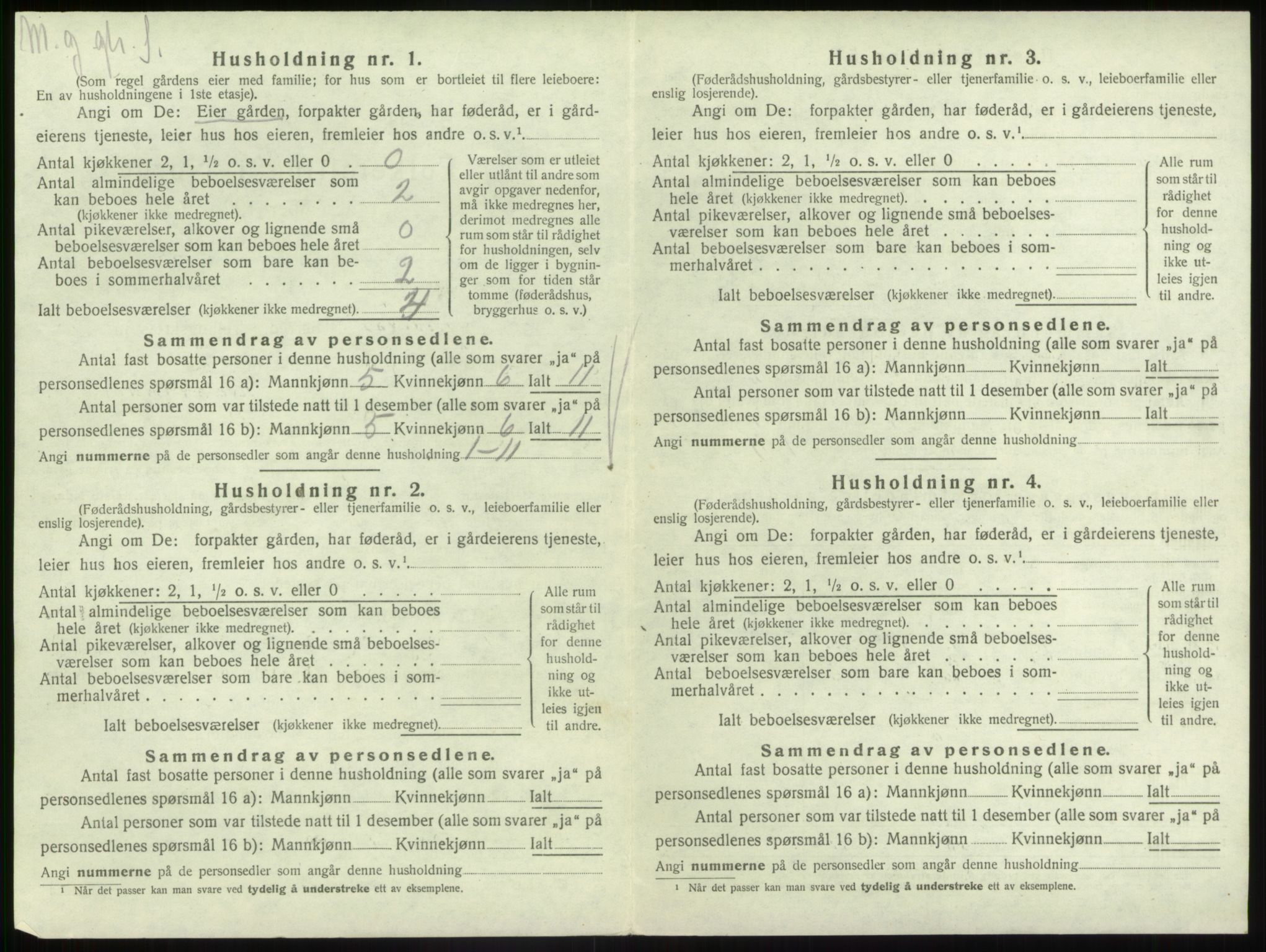 SAB, Folketelling 1920 for 1430 Gaular herred, 1920, s. 898