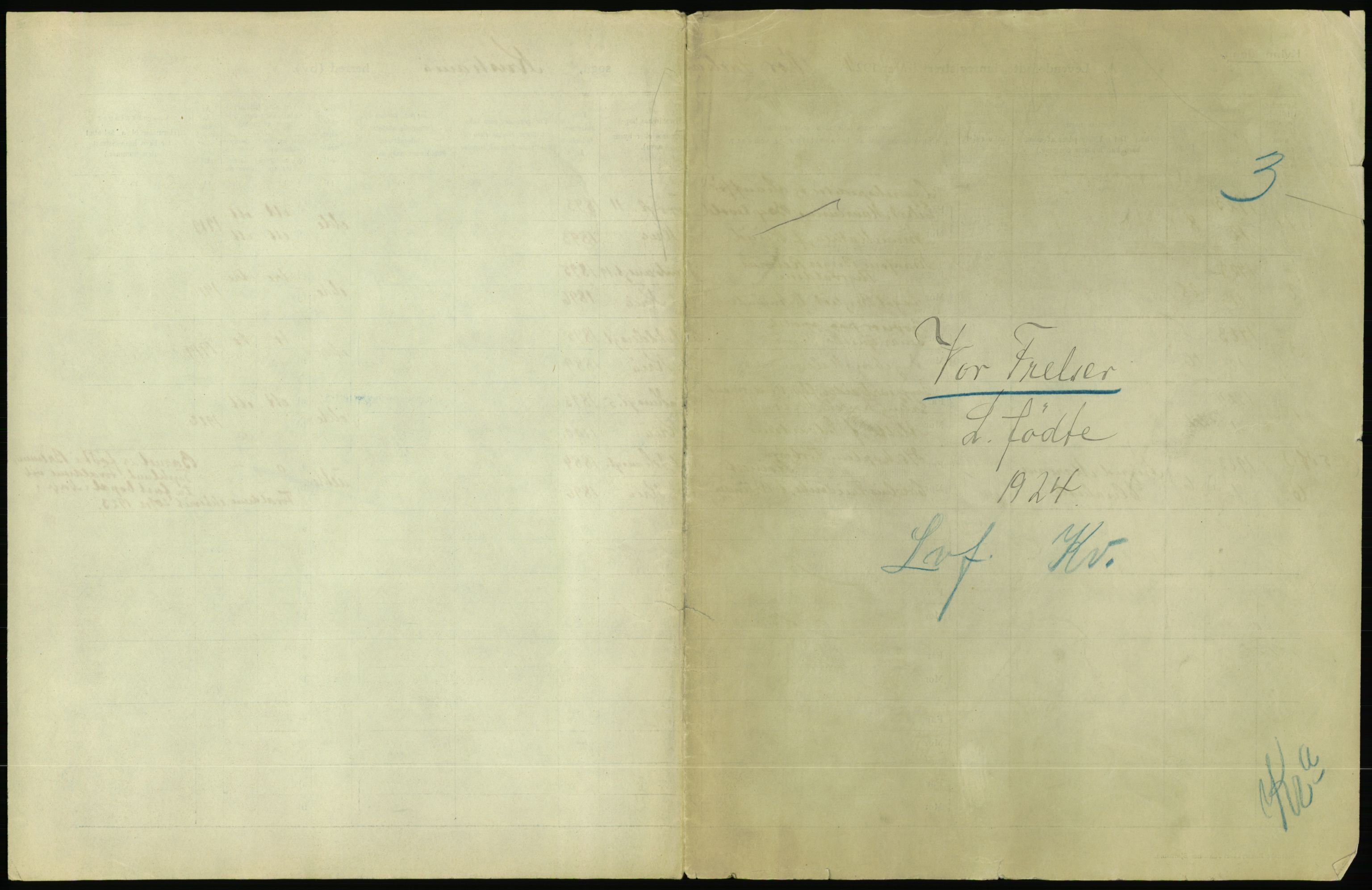 Statistisk sentralbyrå, Sosiodemografiske emner, Befolkning, AV/RA-S-2228/D/Df/Dfc/Dfcd/L0006: Kristiania: Levendefødte kvinner., 1924, s. 1