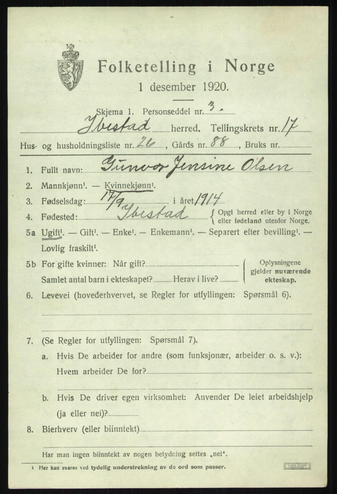 SATØ, Folketelling 1920 for 1917 Ibestad herred, 1920, s. 9012