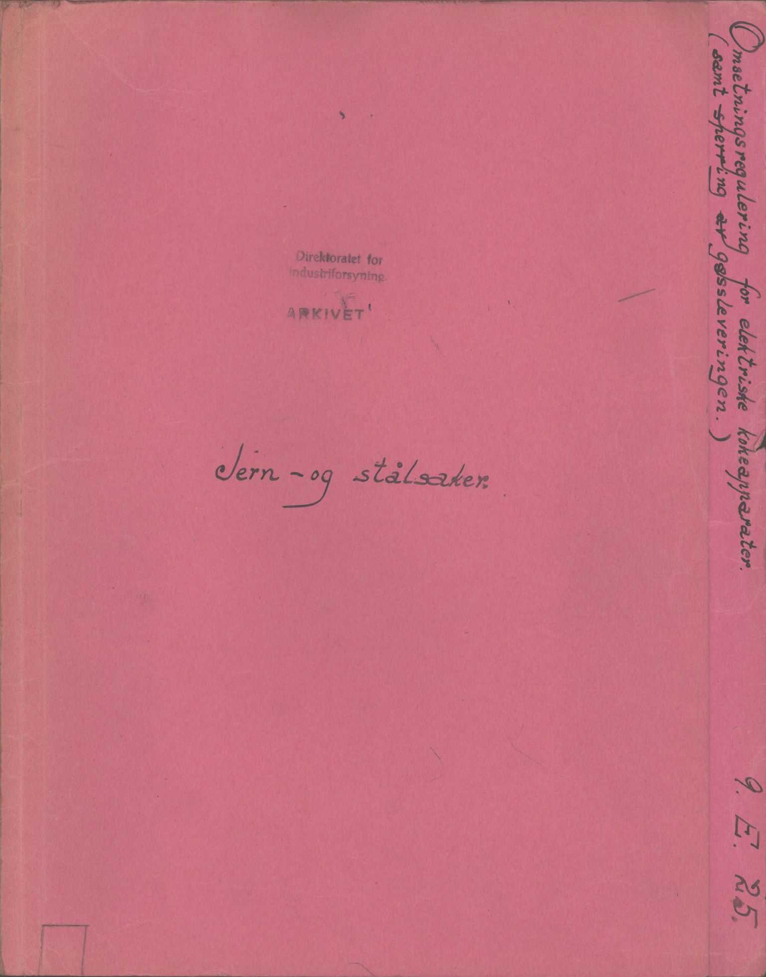 Direktoratet for industriforsyning, Sekretariatet, RA/S-4153/D/Df/L0056: 9. Metallkontoret, 1940-1945, s. 143
