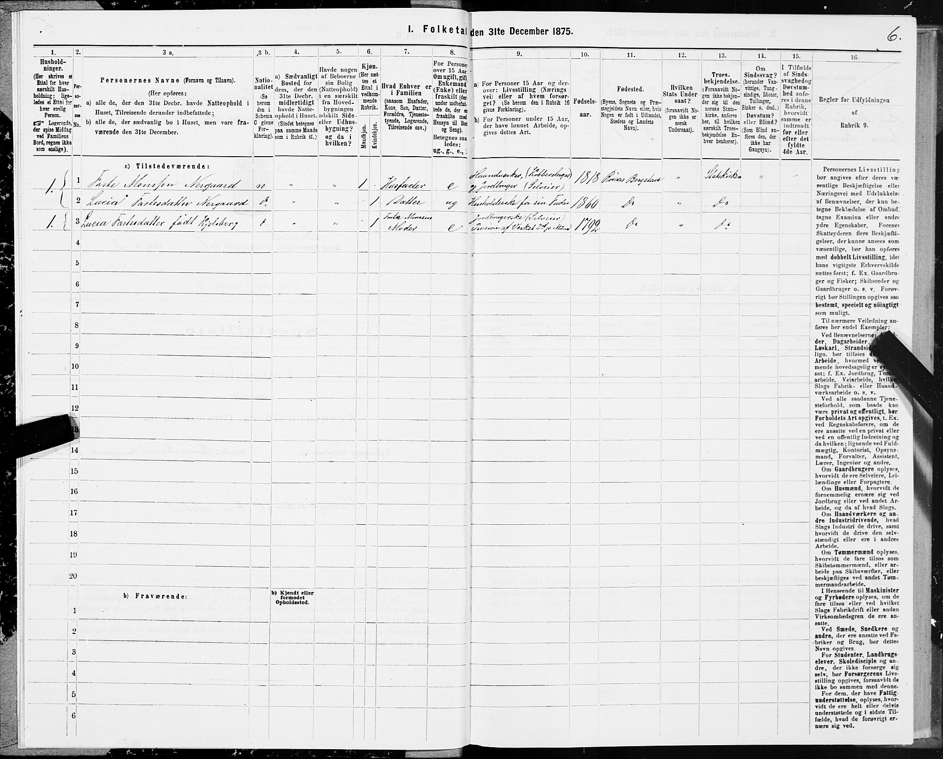 SAT, Folketelling 1875 for 1640P Røros prestegjeld, 1875, s. 1006