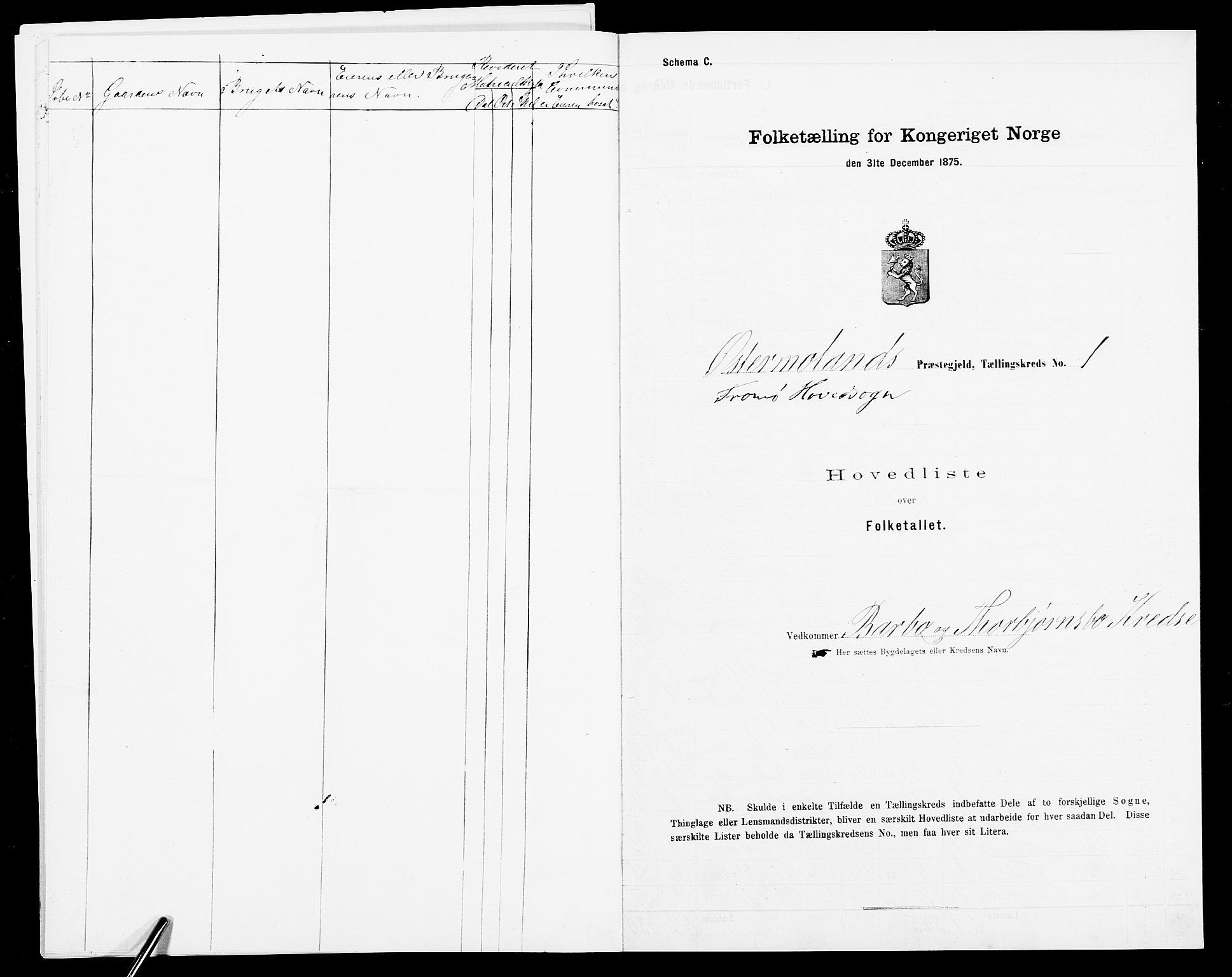 SAK, Folketelling 1875 for 0918P Austre Moland prestegjeld, 1875, s. 32