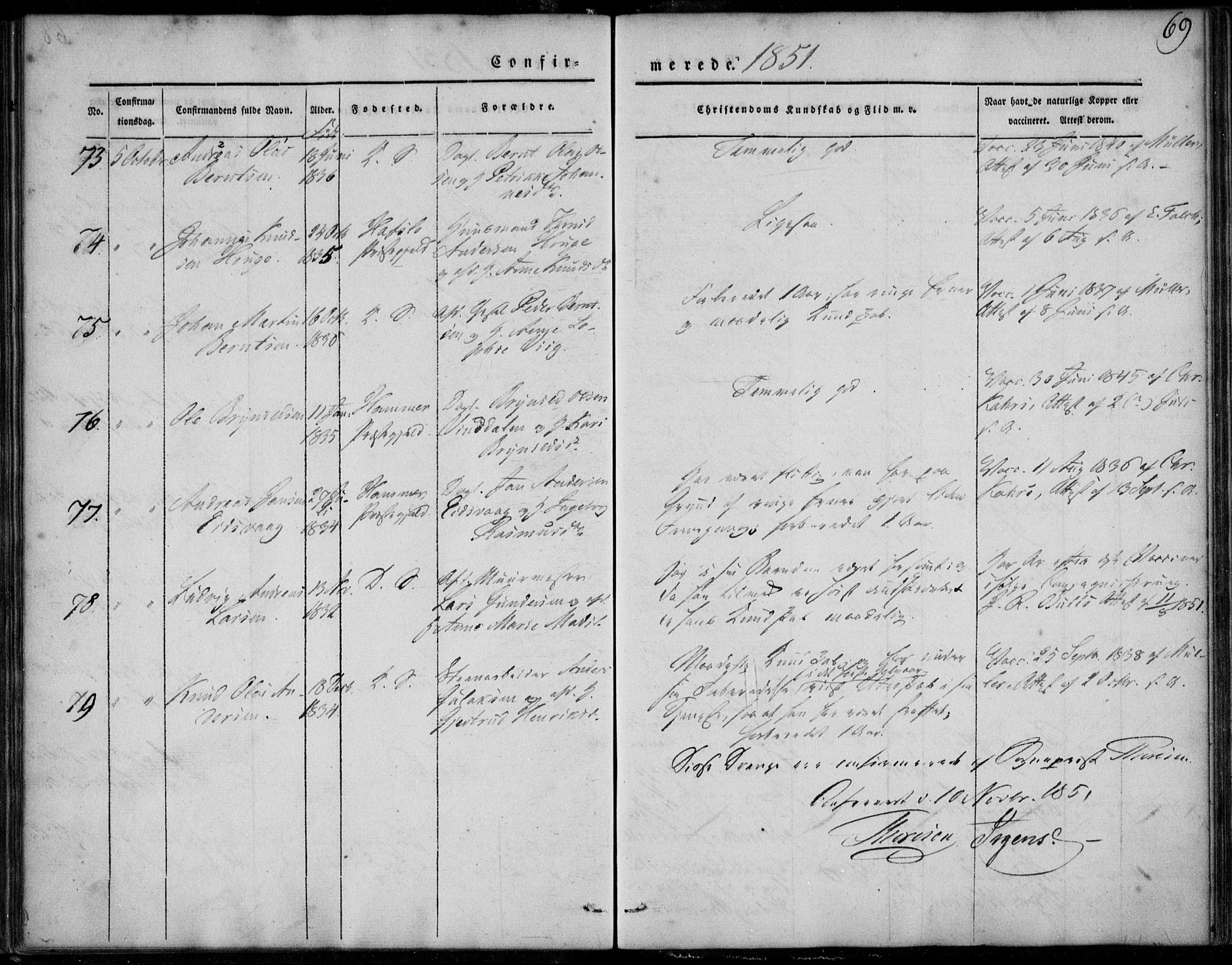 Korskirken sokneprestembete, SAB/A-76101/H/Haa/L0026: Ministerialbok nr. C 2, 1842-1854, s. 69