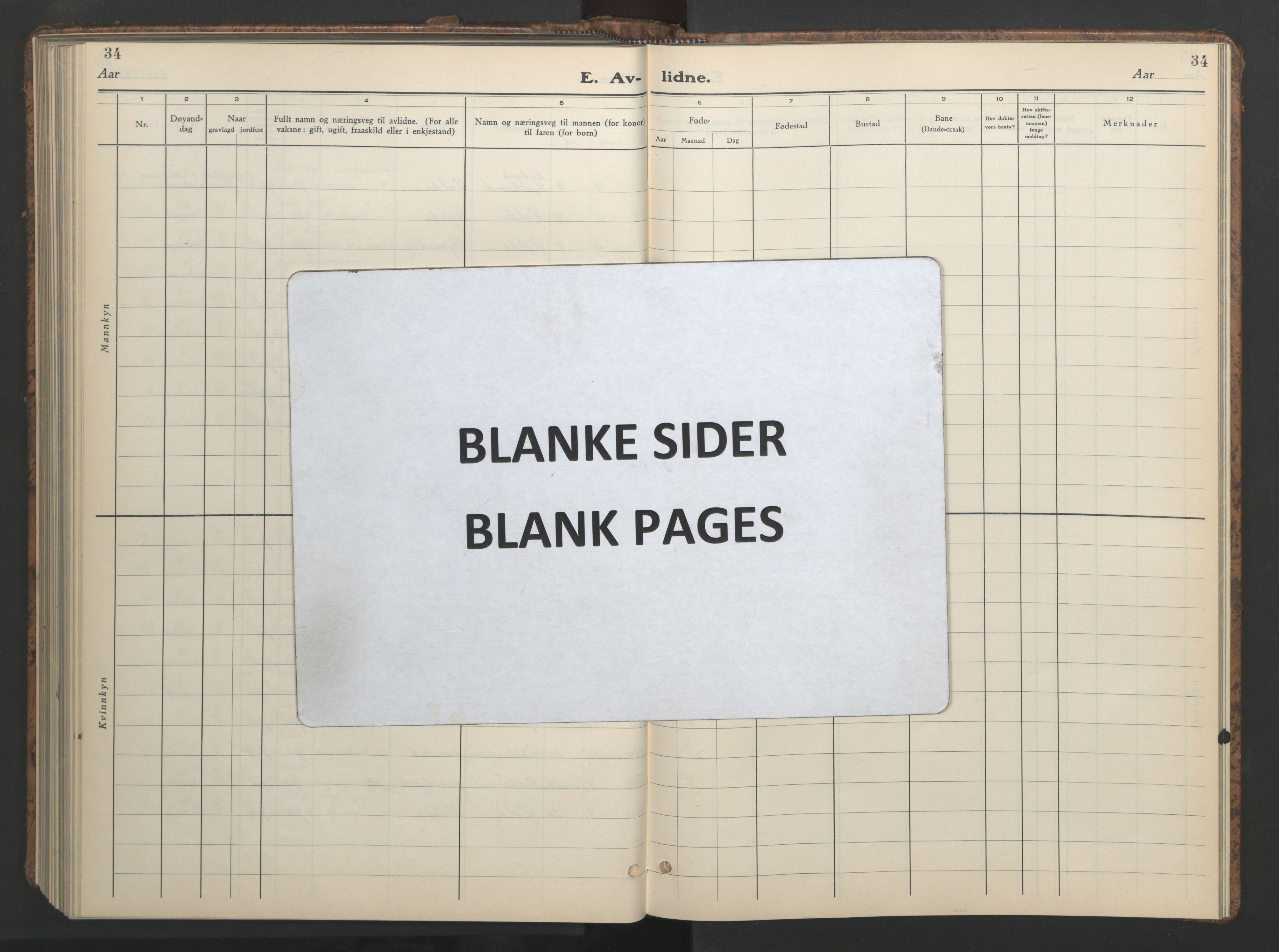 Ministerialprotokoller, klokkerbøker og fødselsregistre - Møre og Romsdal, AV/SAT-A-1454/511/L0161: Klokkerbok nr. 511C07, 1933-1948, s. 34