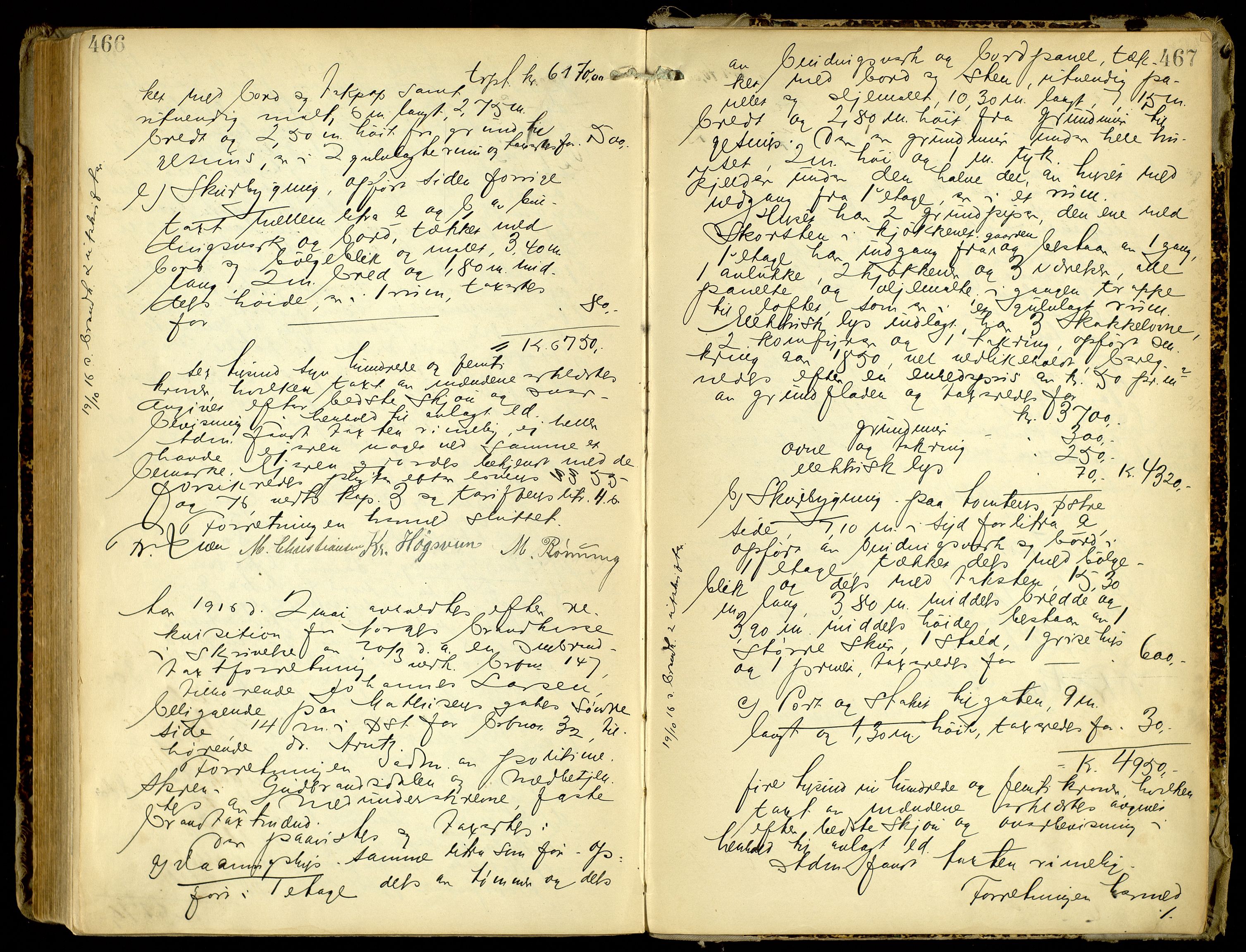 Norges Brannkasse, Lillehammer, AV/SAH-NBRANL-042/F/L0005: Branntakstprotokoll, 1913-1916, s. 466-467