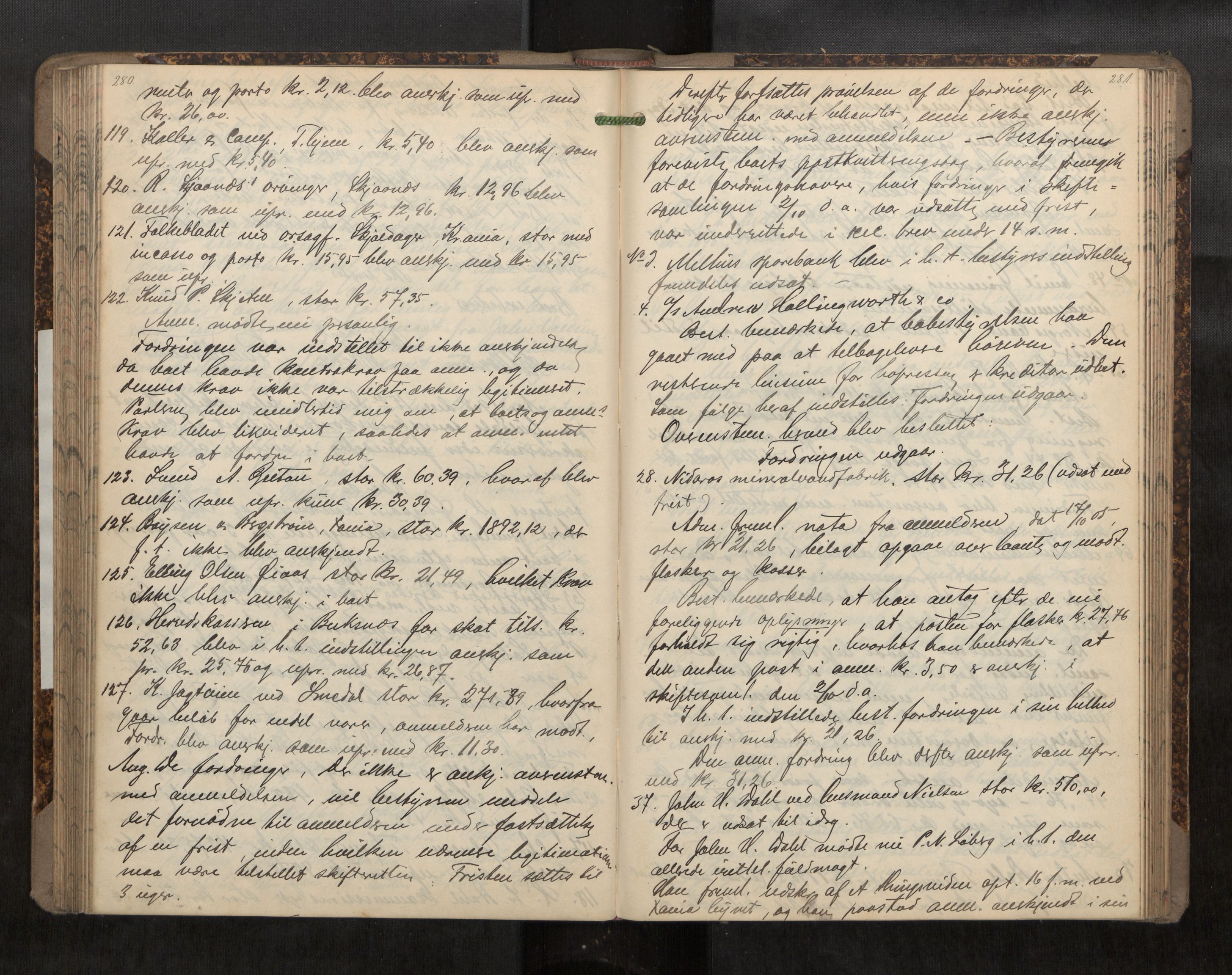 Gauldal sorenskriveri, AV/SAT-A-0014/1/3/3B/L0005: Skiftebehandlingsprotokoll, 1903-1907, s. 280-281