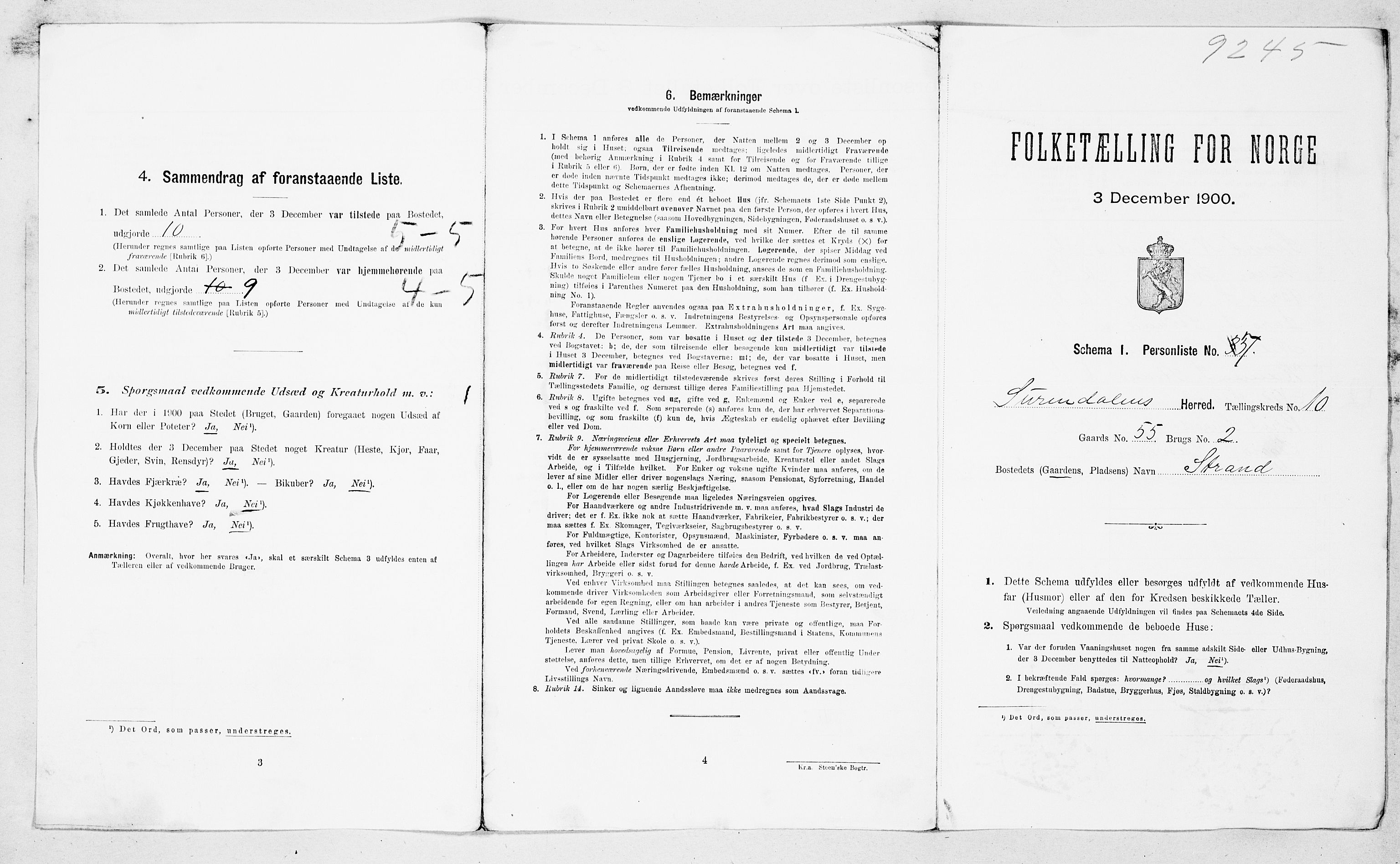 SAT, Folketelling 1900 for 1566 Surnadal herred, 1900, s. 974