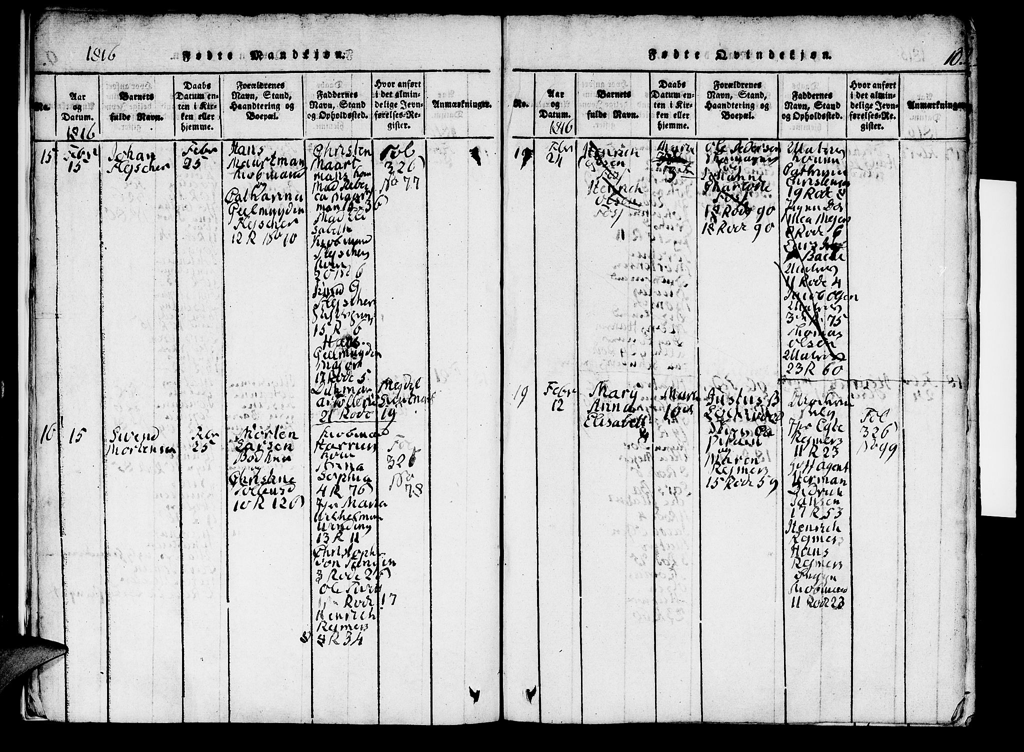 Domkirken sokneprestembete, AV/SAB-A-74801/H/Hab/L0001: Klokkerbok nr. A 1, 1816-1821, s. 10