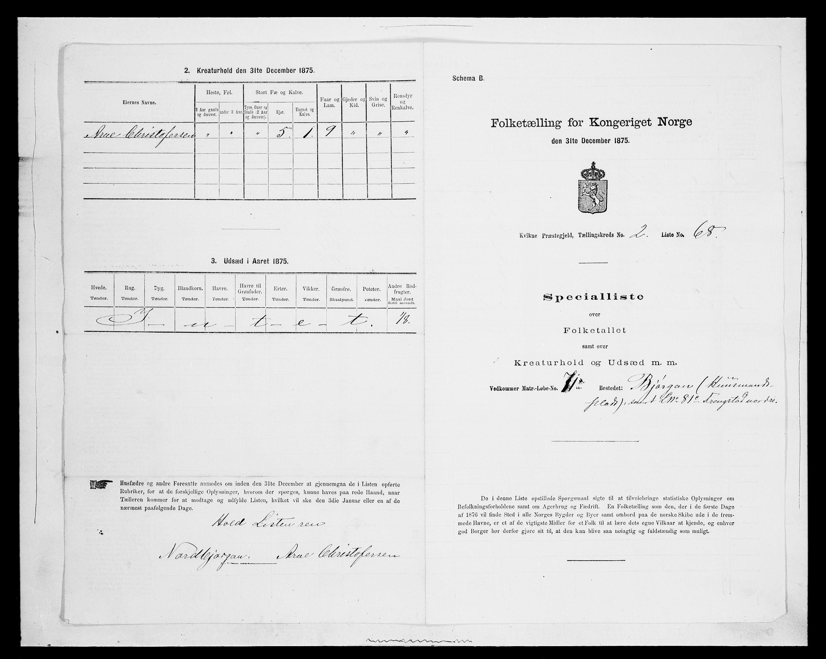 SAH, Folketelling 1875 for 0440P Kvikne prestegjeld, 1875, s. 263