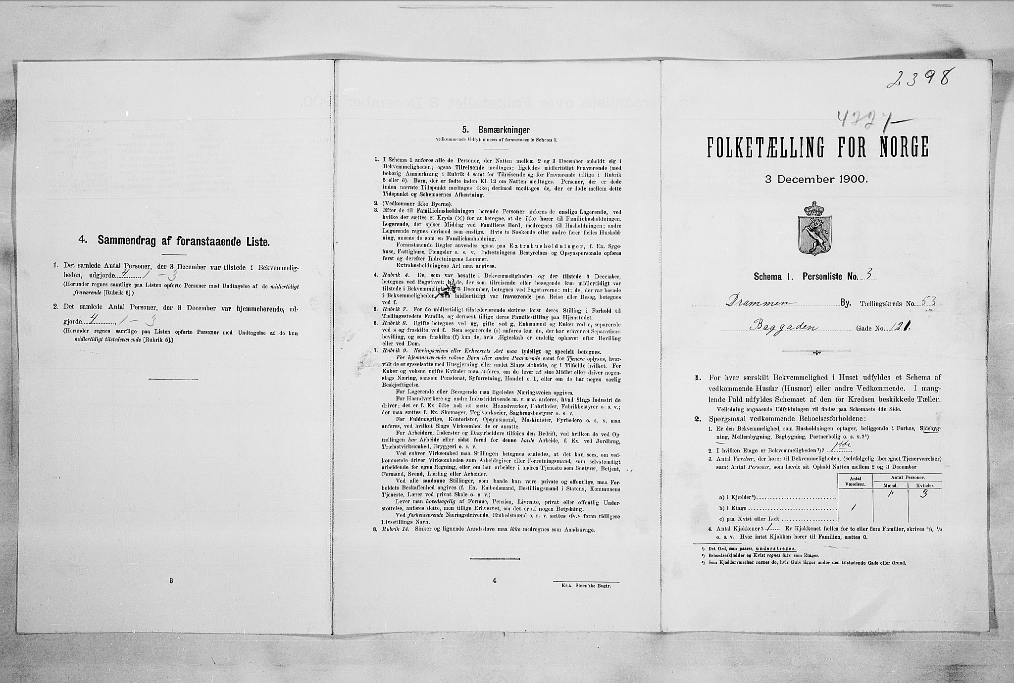 RA, Folketelling 1900 for 0602 Drammen kjøpstad, 1900, s. 13912
