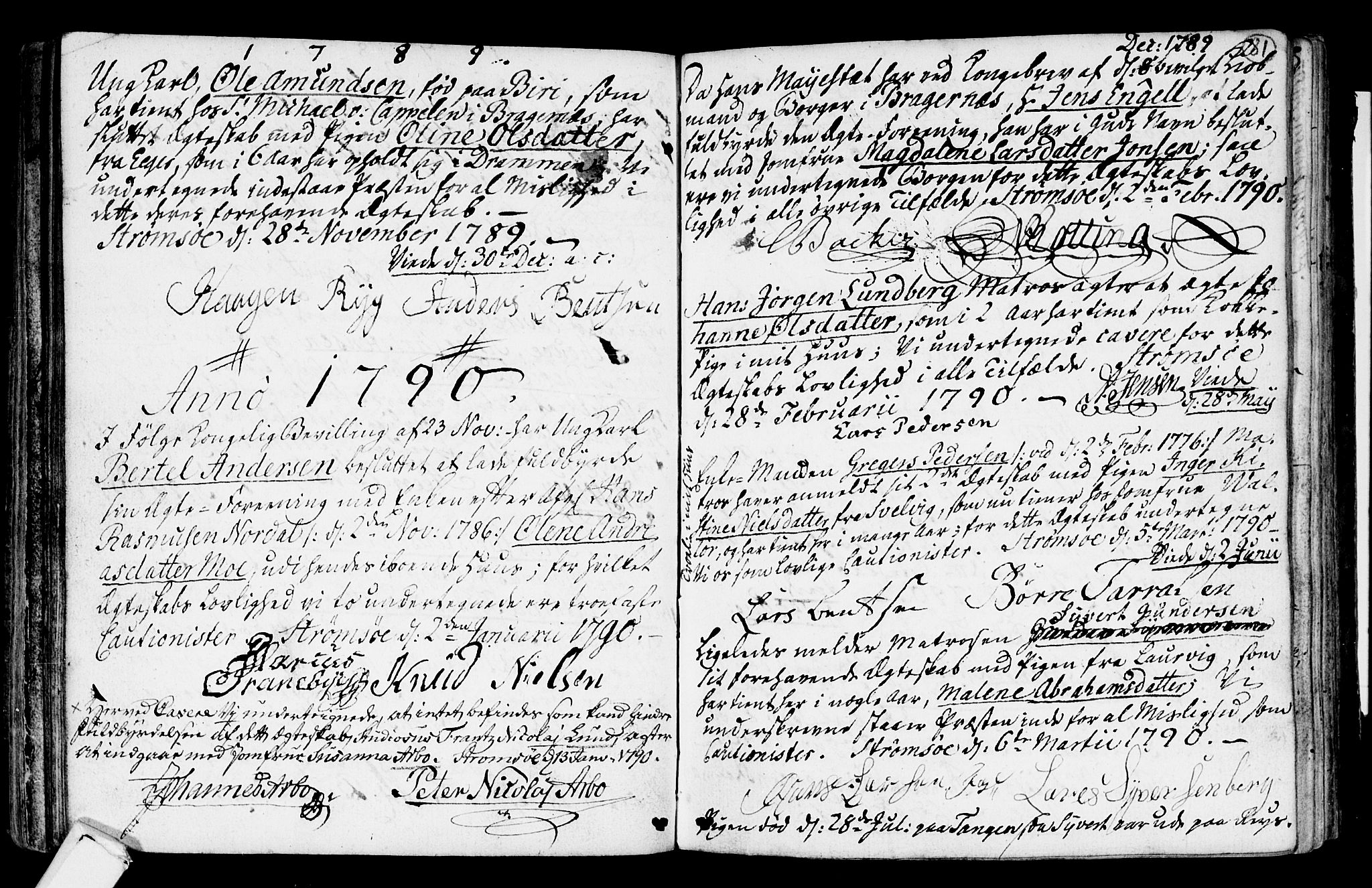 Strømsø kirkebøker, SAKO/A-246/H/Hb/L0001: Forlovererklæringer nr. 1, 1752-1815, s. 81