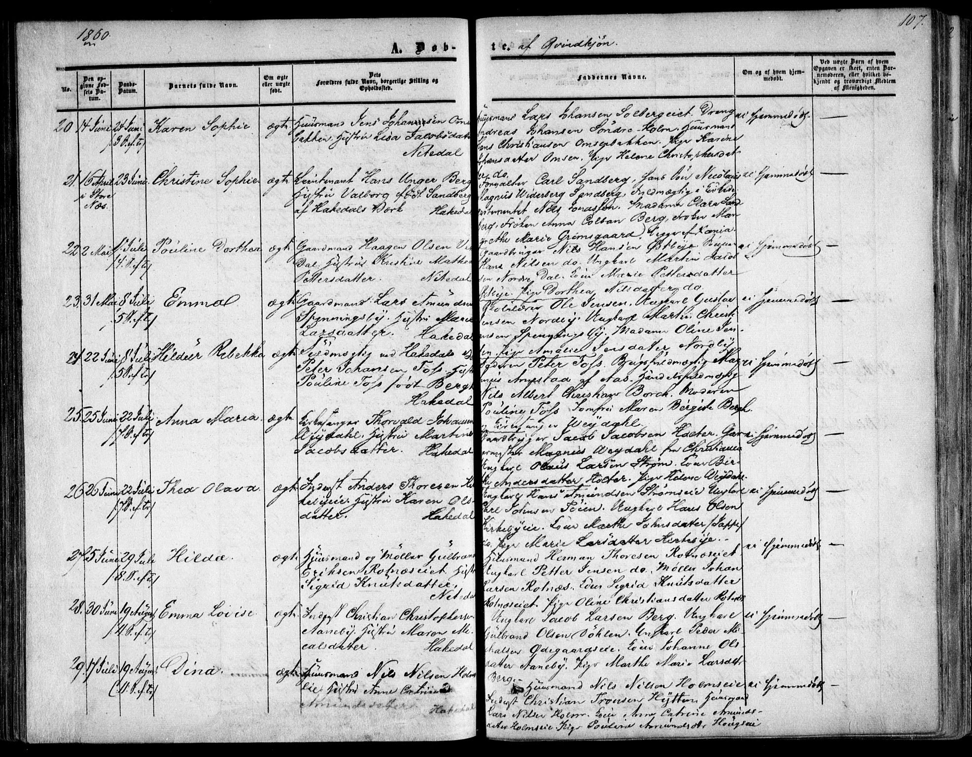 Nittedal prestekontor Kirkebøker, AV/SAO-A-10365a/F/Fa/L0005: Ministerialbok nr. I 5, 1850-1862, s. 107