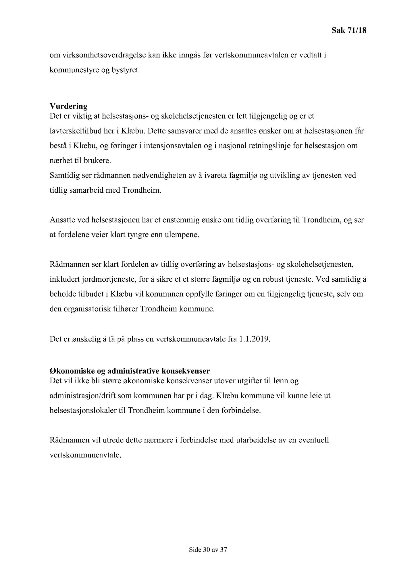 Klæbu Kommune, TRKO/KK/02-FS/L011: Formannsskapet - Møtedokumenter, 2018, s. 1720