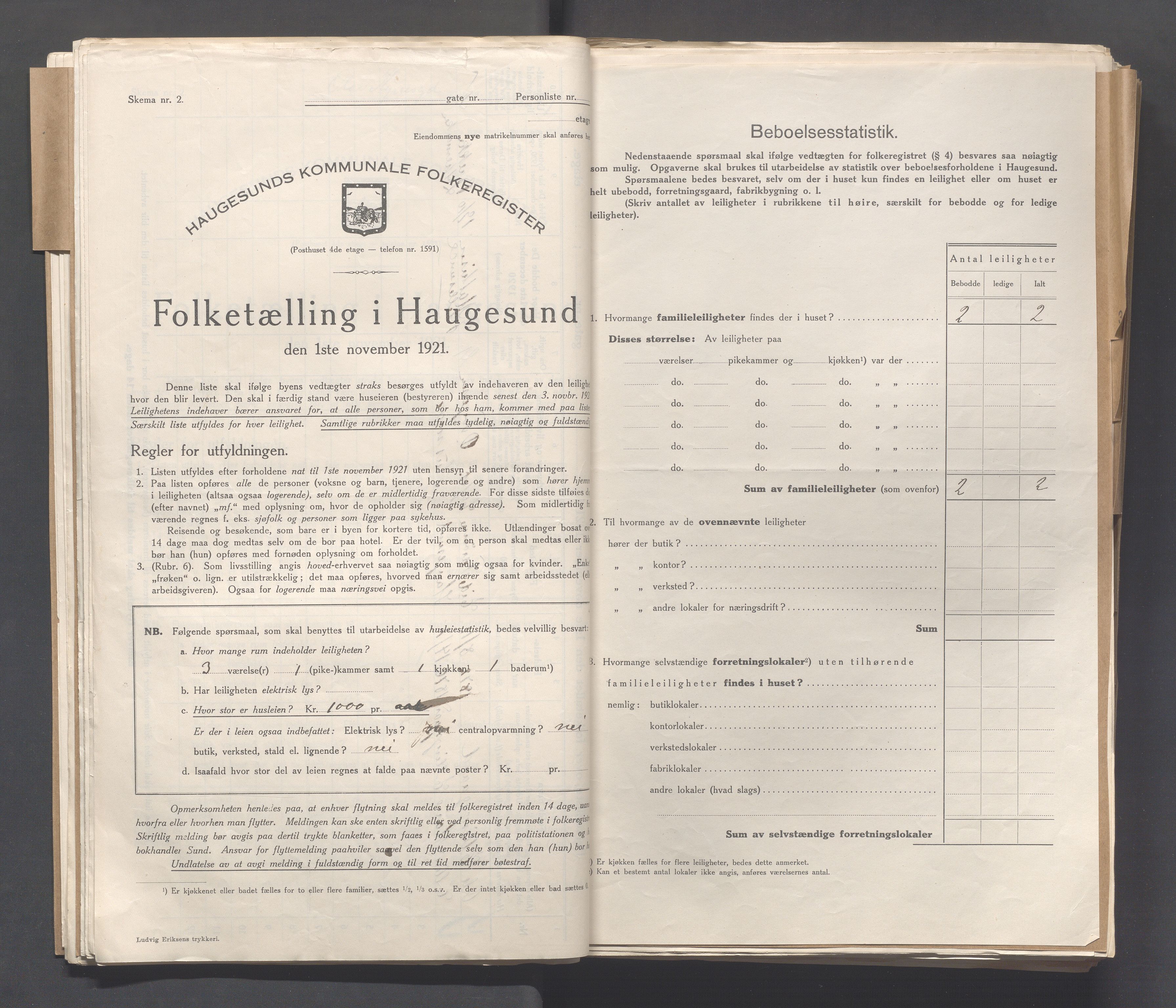 IKAR, Kommunal folketelling 1.11.1921 for Haugesund, 1921, s. 3236