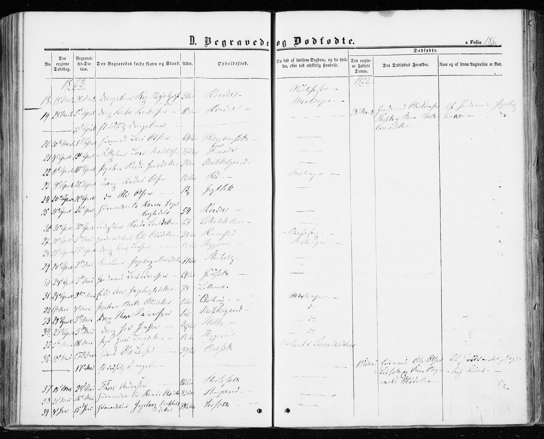 Ministerialprotokoller, klokkerbøker og fødselsregistre - Møre og Romsdal, AV/SAT-A-1454/598/L1067: Ministerialbok nr. 598A01, 1858-1871, s. 186