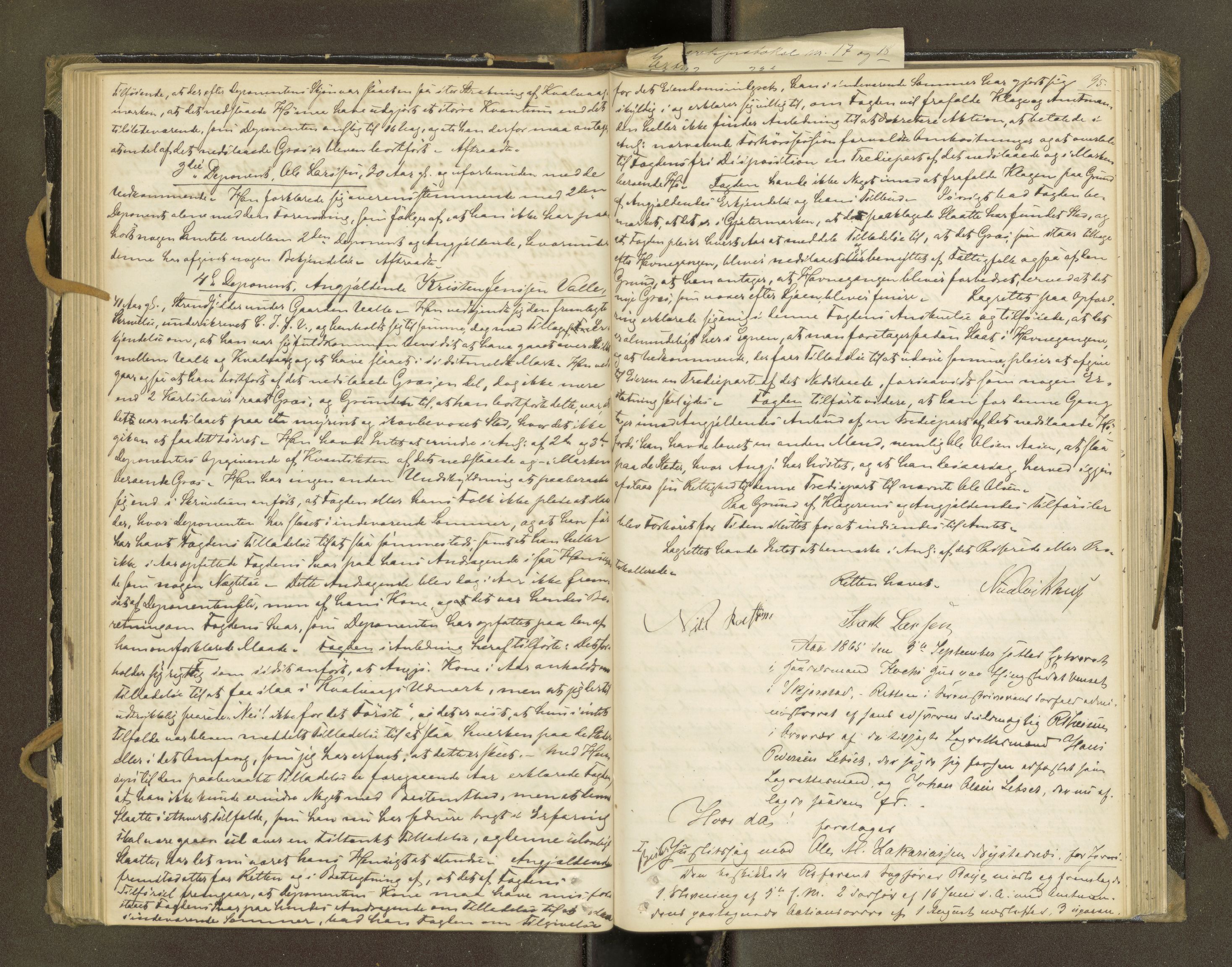 Salten sorenskriveri, AV/SAT-A-4578/1/1/1B/L0014: Ekstrarettsprot. nr. 12, 1863-1868, s. 94b-95a