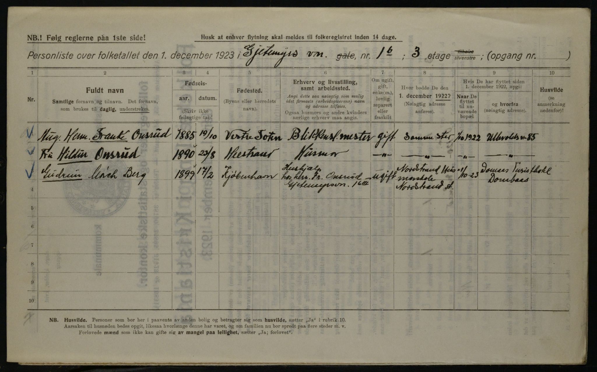 OBA, Kommunal folketelling 1.12.1923 for Kristiania, 1923, s. 32341