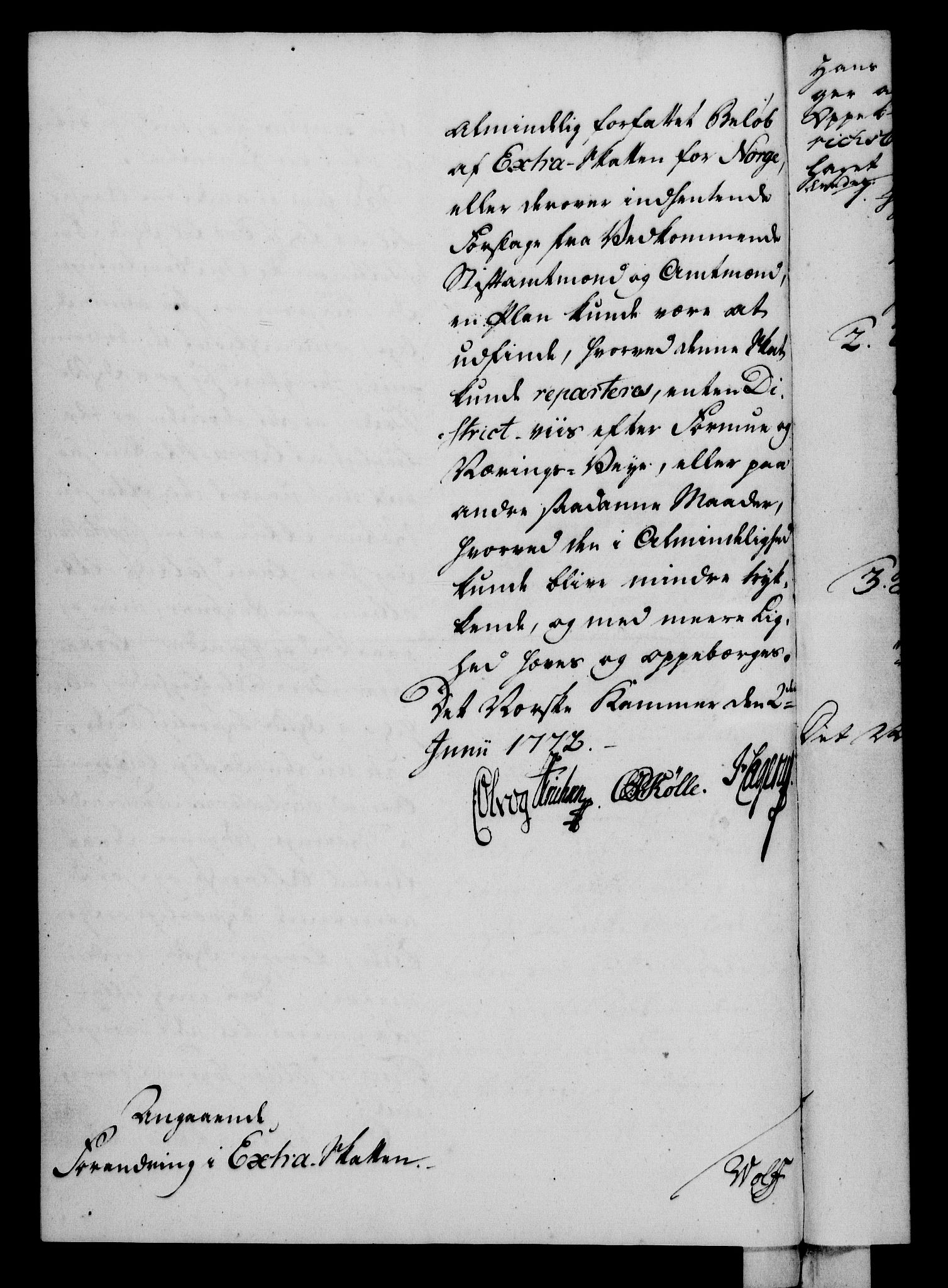 Rentekammeret, Kammerkanselliet, RA/EA-3111/G/Gf/Gfa/L0054: Norsk relasjons- og resolusjonsprotokoll (merket RK 52.54), 1771-1772, s. 487