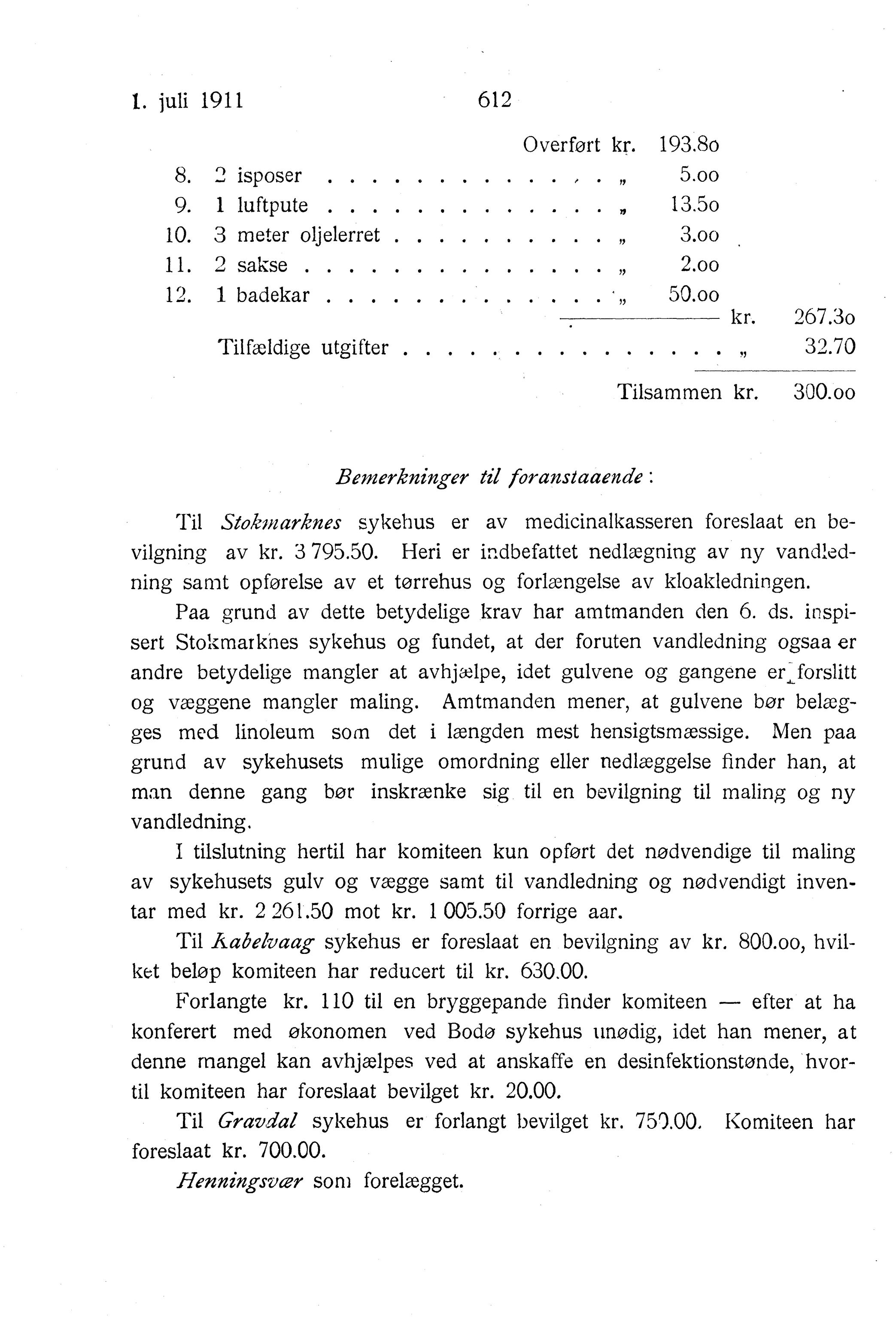 Nordland Fylkeskommune. Fylkestinget, AIN/NFK-17/176/A/Ac/L0034: Fylkestingsforhandlinger 1911, 1911