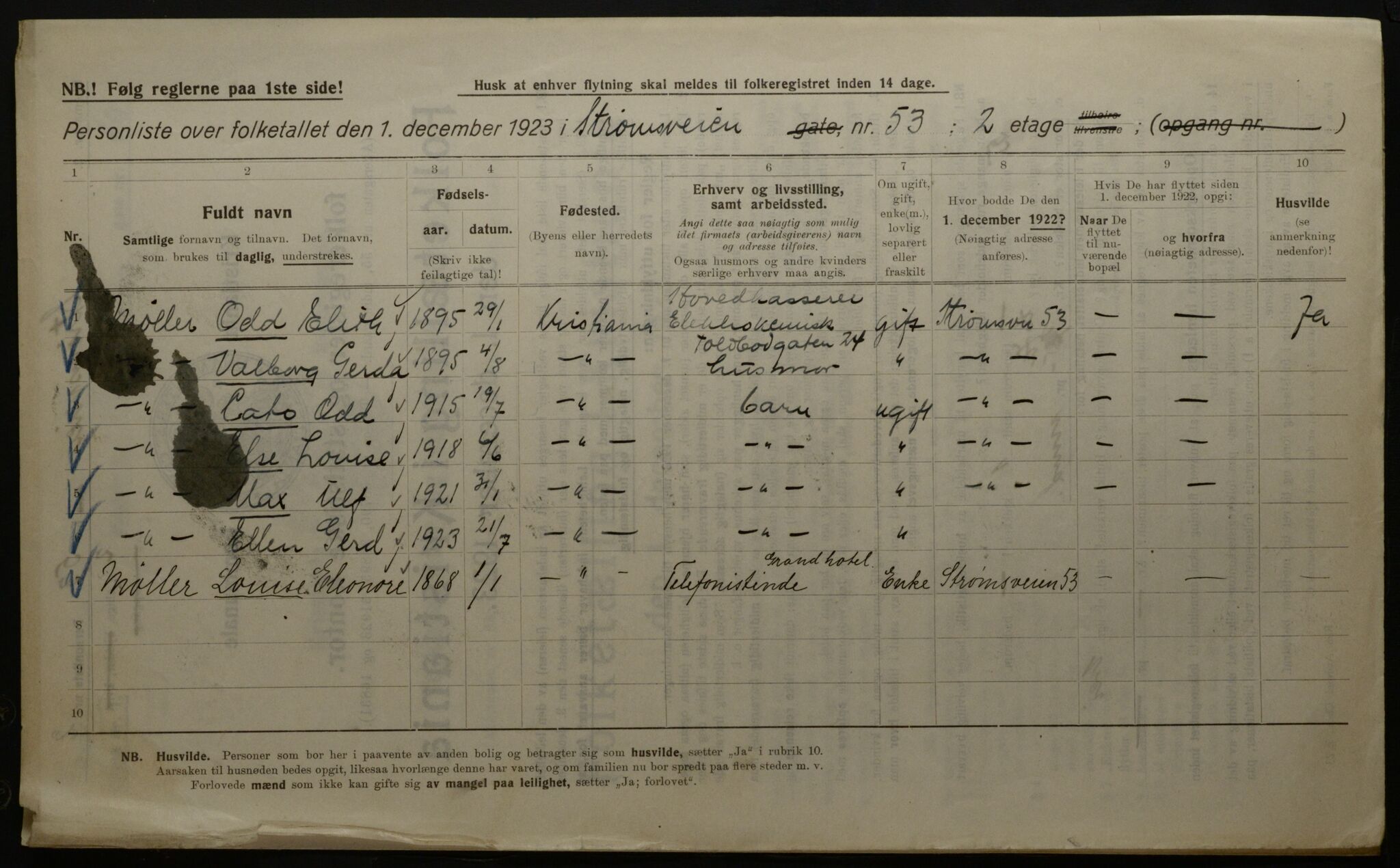 OBA, Kommunal folketelling 1.12.1923 for Kristiania, 1923, s. 115590