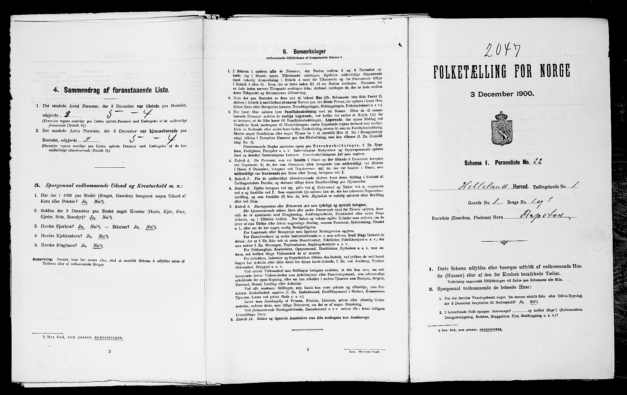 SAST, Folketelling 1900 for 1115 Helleland herred, 1900, s. 81