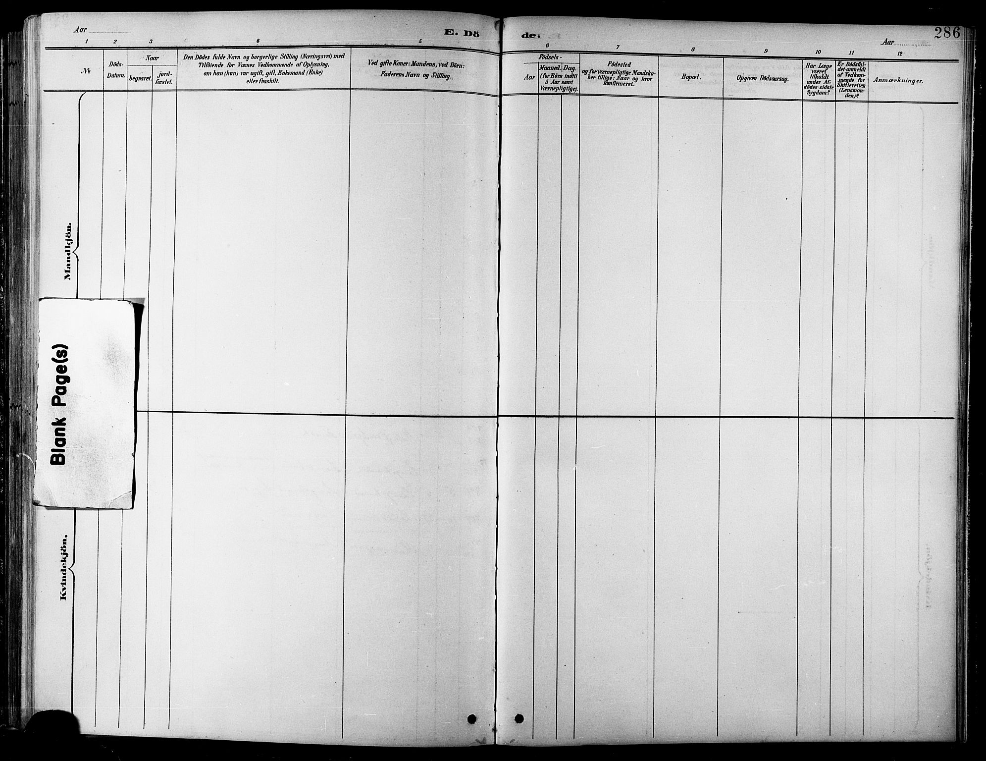 Balsfjord sokneprestembete, SATØ/S-1303/G/Ga/L0008klokker: Klokkerbok nr. 8, 1890-1906, s. 286