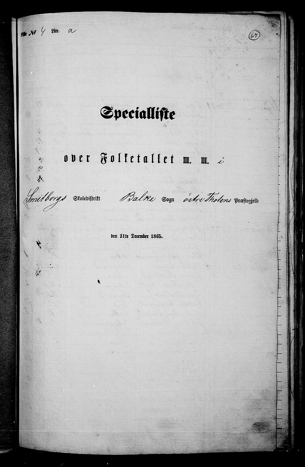 RA, Folketelling 1865 for 0528P Østre Toten prestegjeld, 1865, s. 78