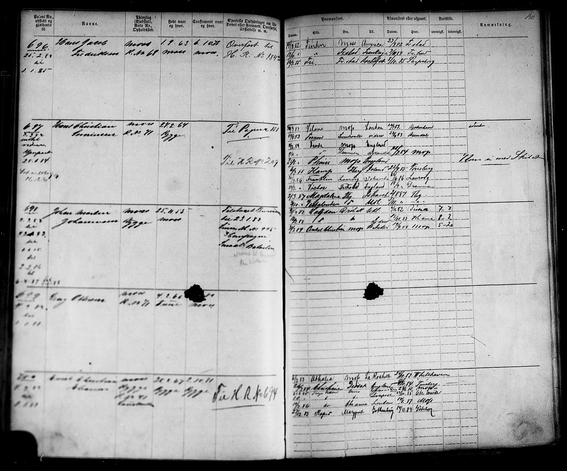 Moss mønstringskontor, AV/SAO-A-10569d/F/Fc/Fca/L0004: Annotasjonsrulle, 1868-1891, s. 148