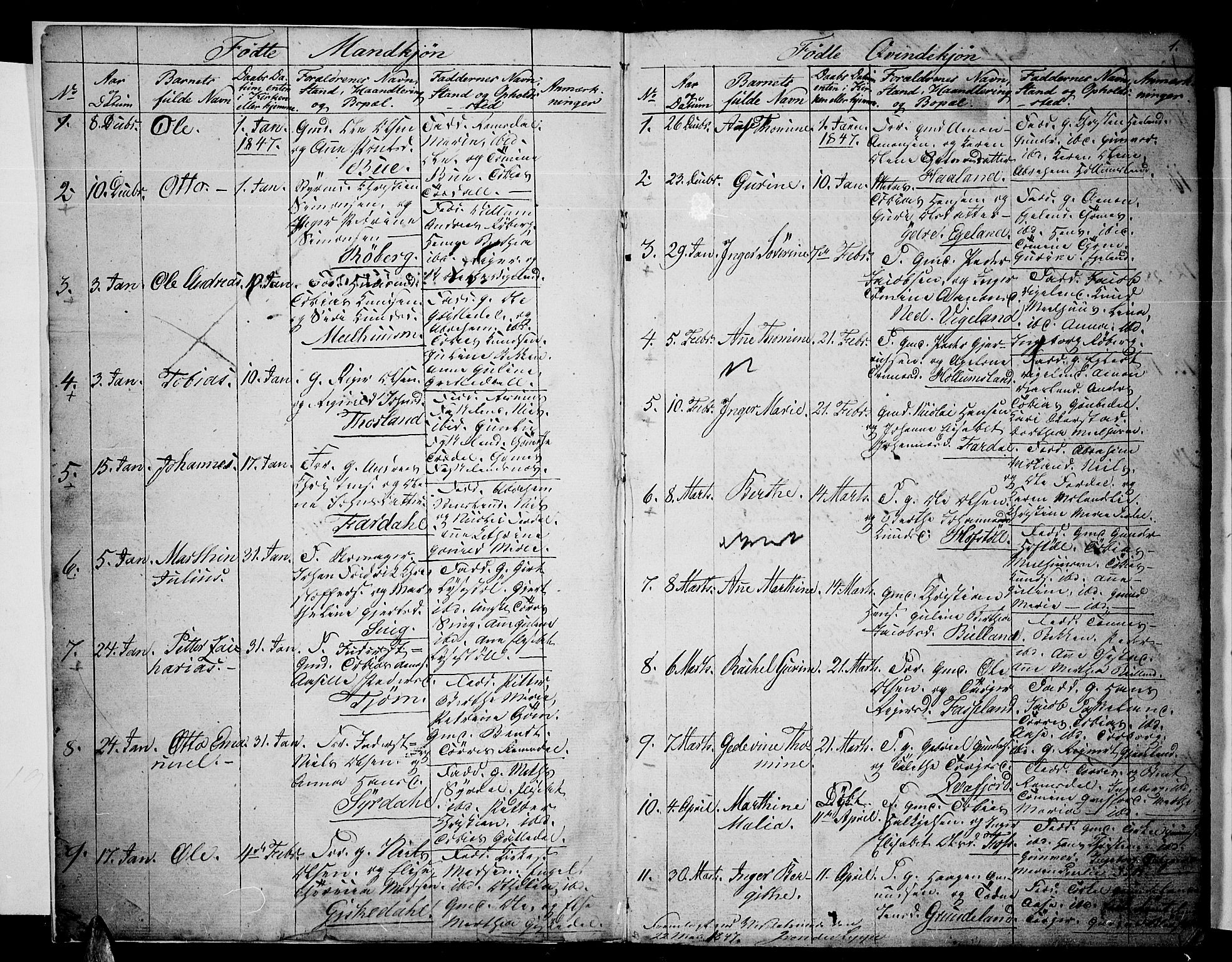 Sør-Audnedal sokneprestkontor, AV/SAK-1111-0039/F/Fb/Fbb/L0002: Klokkerbok nr. B 2, 1846-1865, s. 1
