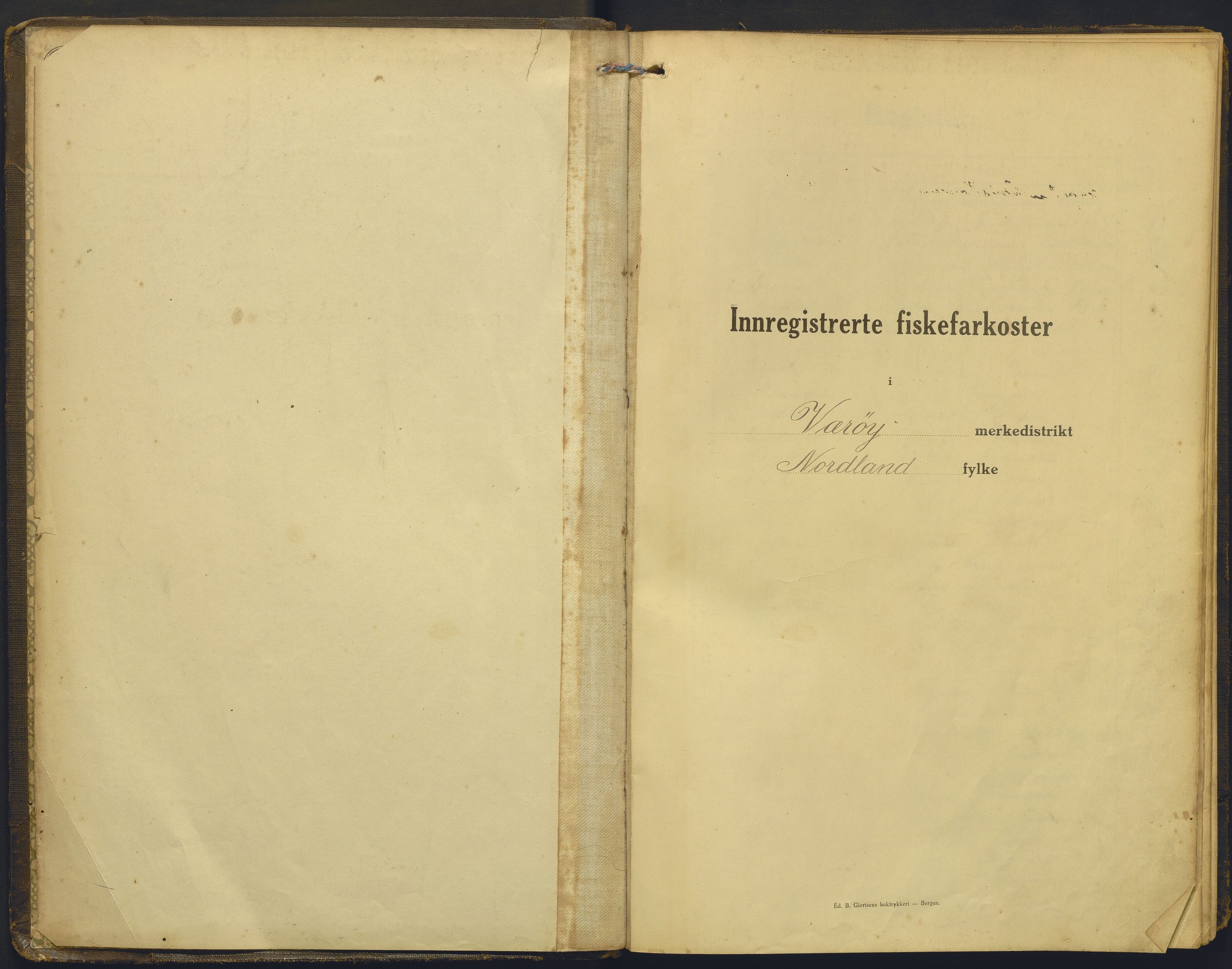 Fiskeridirektoratet - 1 Adm. ledelse - 13 Båtkontoret, AV/SAB-A-2003/I/Ia/Iac/L0209: 135.0370/1 Merkeprotokoll - Værøy, 1920-1934