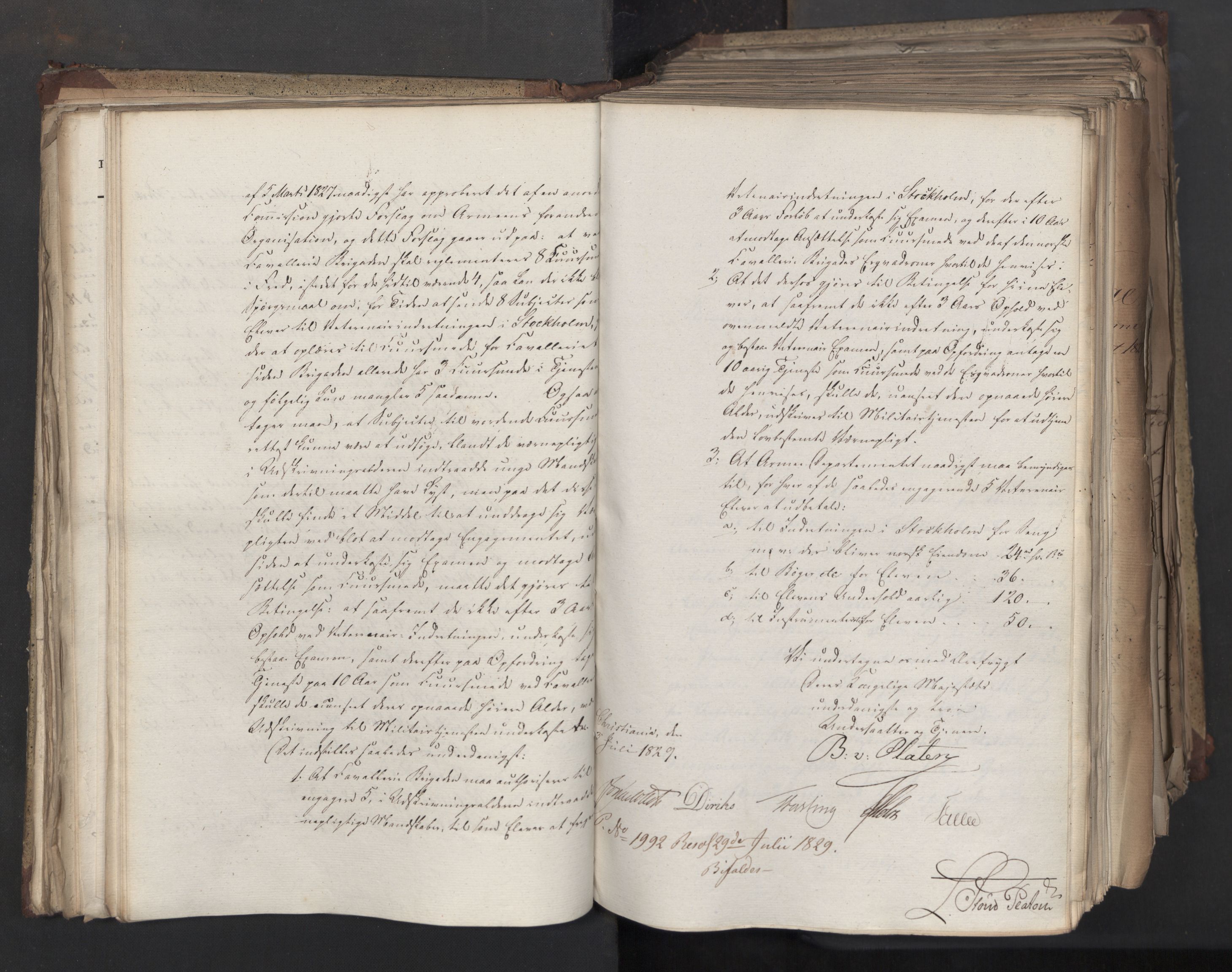 Statsrådsavdelingen i Stockholm, AV/RA-S-1003/D/Da/L0060: Regjeringsinnstillinger nr. 1276-1500, 1829, s. 90