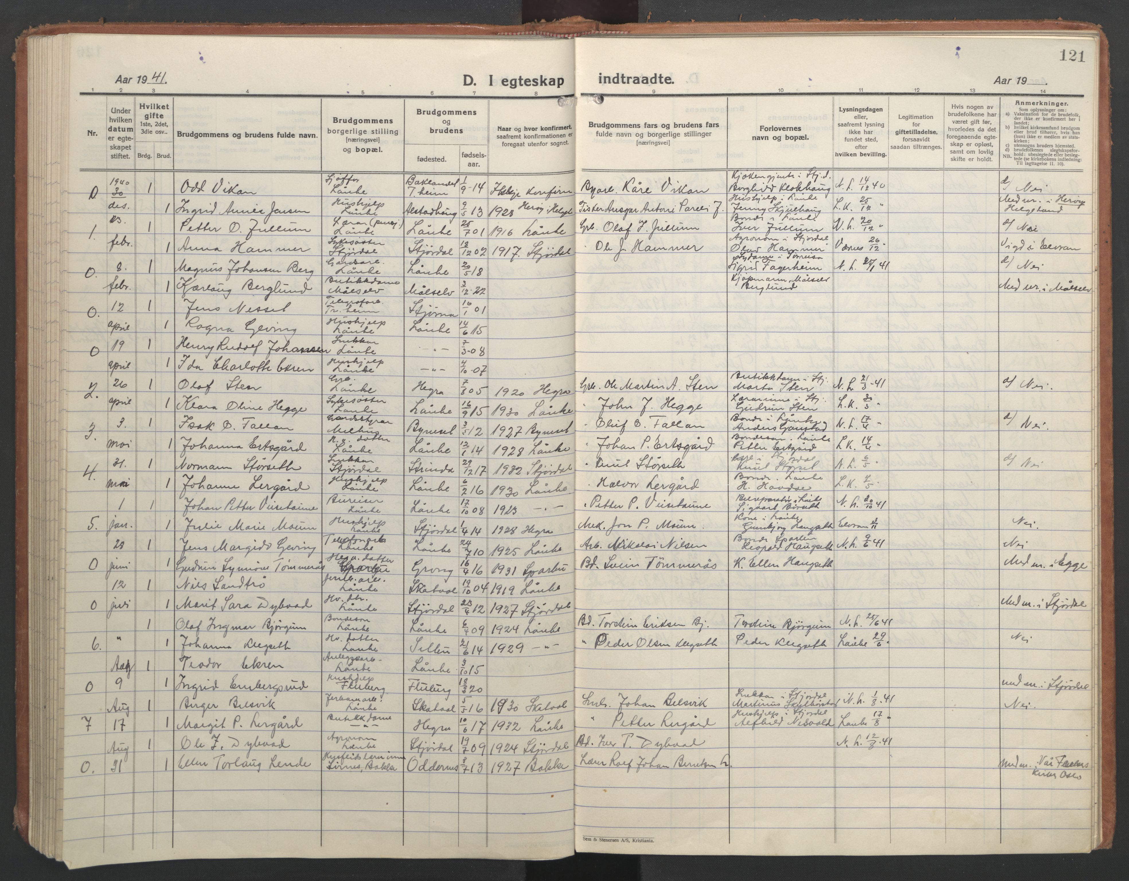 Ministerialprotokoller, klokkerbøker og fødselsregistre - Nord-Trøndelag, SAT/A-1458/710/L0097: Klokkerbok nr. 710C02, 1925-1955, s. 121