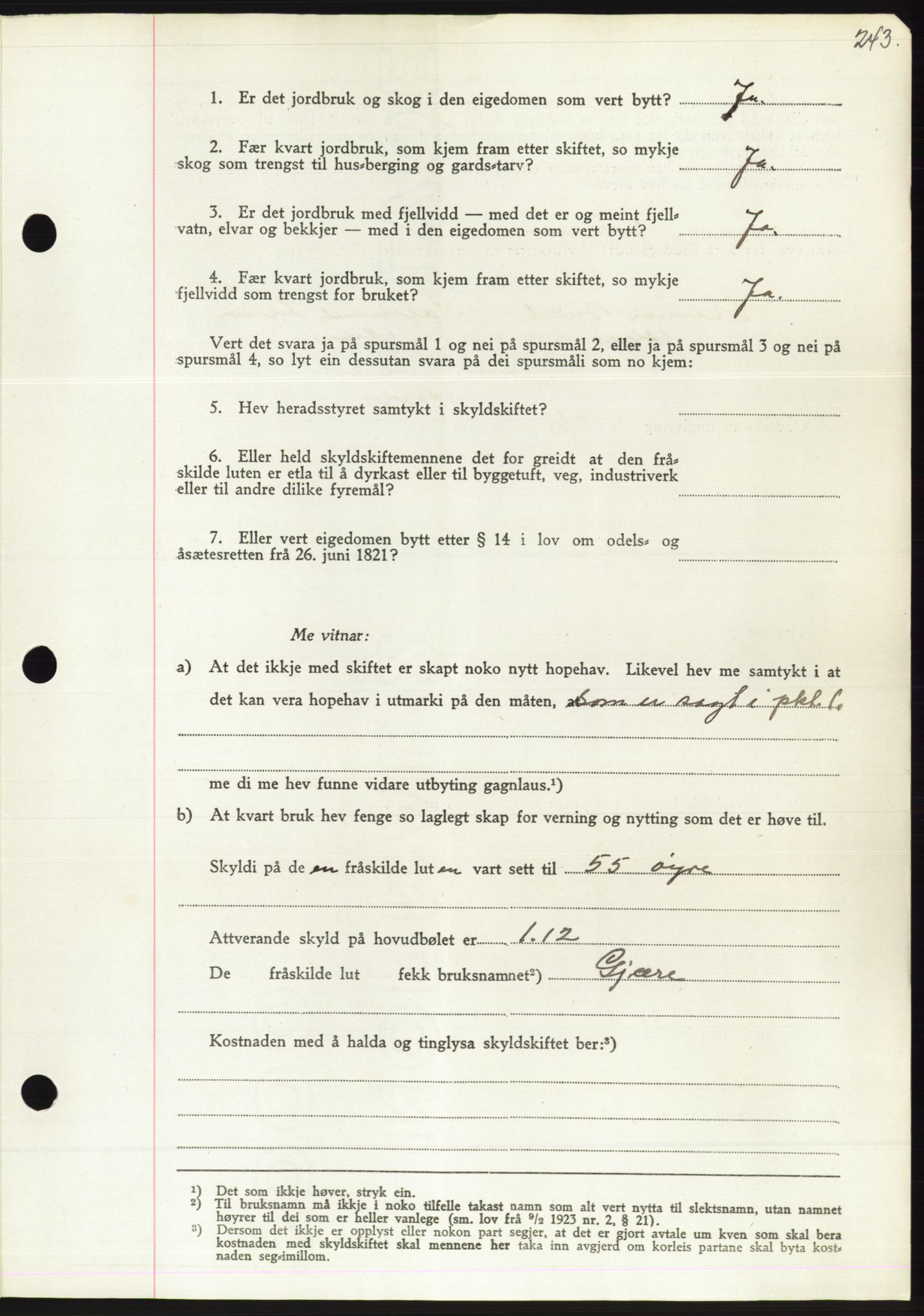 Søre Sunnmøre sorenskriveri, AV/SAT-A-4122/1/2/2C/L0071: Pantebok nr. 65, 1941-1941, Dagboknr: 578/1941