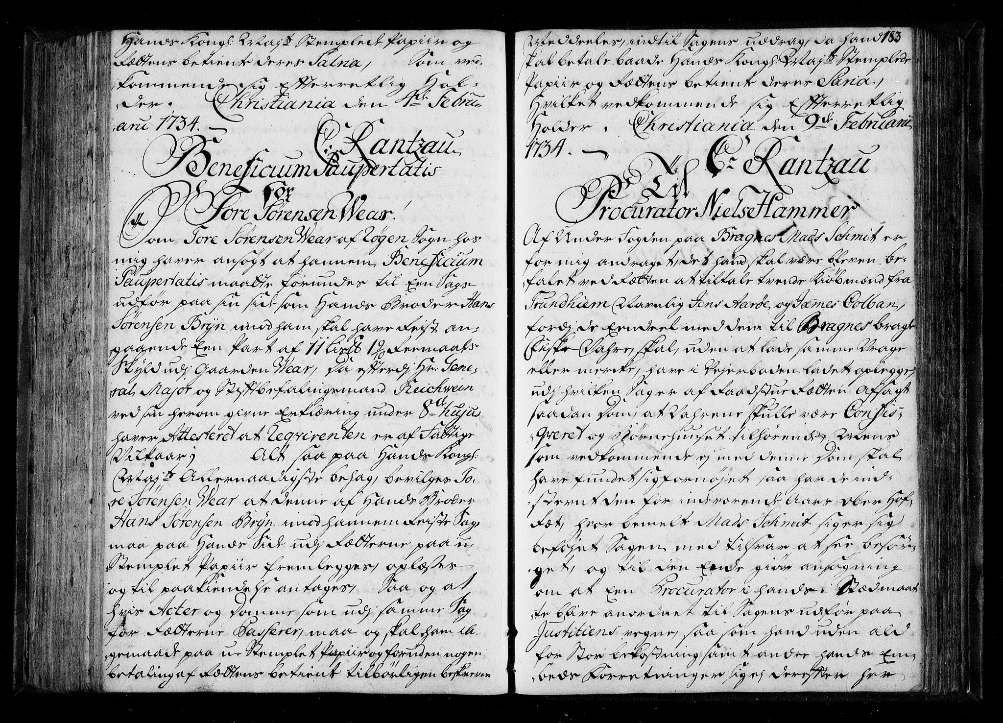 Stattholderembetet 1572-1771, RA/EA-2870/Be/L0011: Kopibok for beneficia paupertatis, 1726-1739, s. 182b-183a
