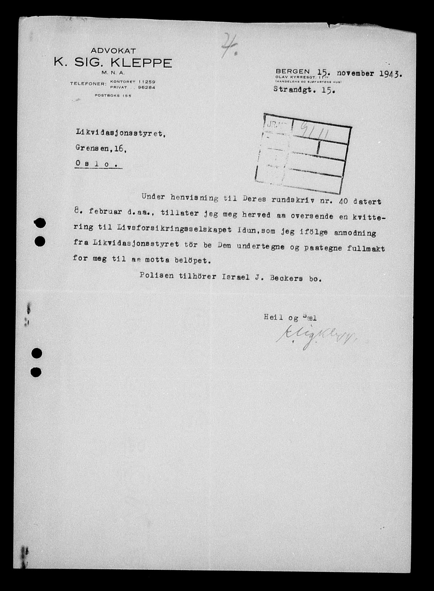 Justisdepartementet, Tilbakeføringskontoret for inndratte formuer, RA/S-1564/H/Hc/Hcd/L0990: --, 1945-1947, s. 468