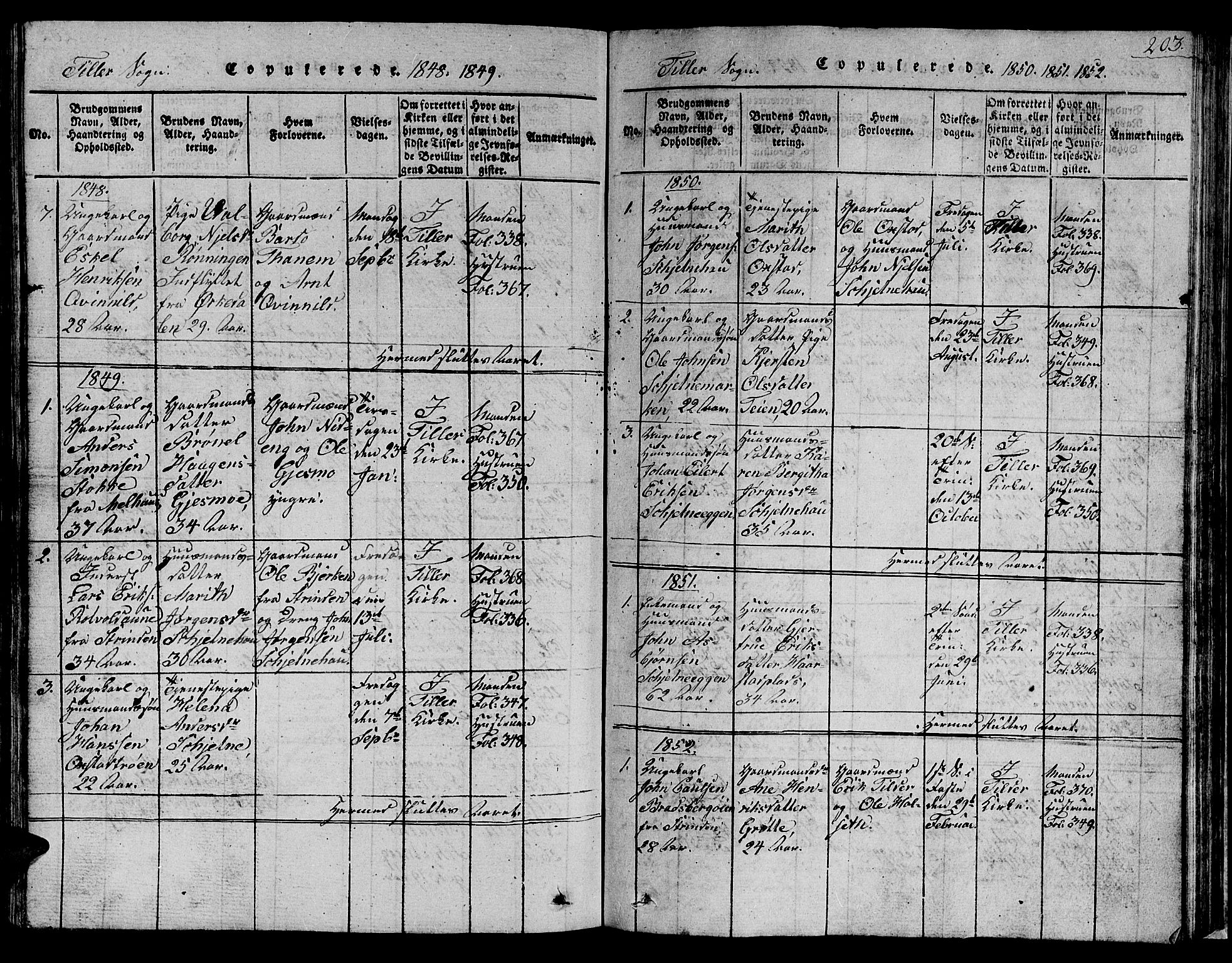 Ministerialprotokoller, klokkerbøker og fødselsregistre - Sør-Trøndelag, AV/SAT-A-1456/621/L0458: Klokkerbok nr. 621C01, 1816-1865, s. 203