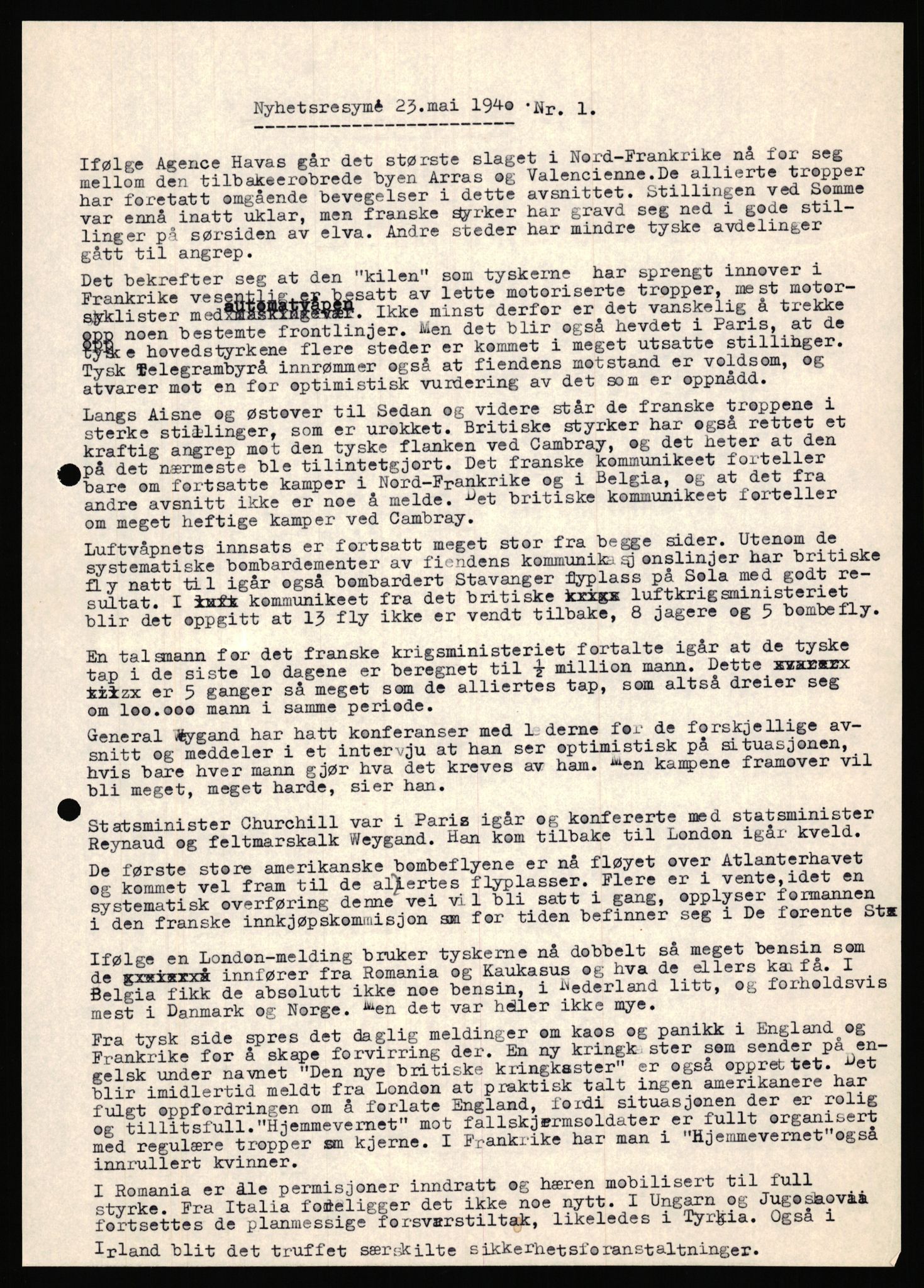 Forsvaret, Forsvarets krigshistoriske avdeling, AV/RA-RAFA-2017/Y/Ya/L0031: II-C-11-51 - Hærens overkommando, 1940, s. 689