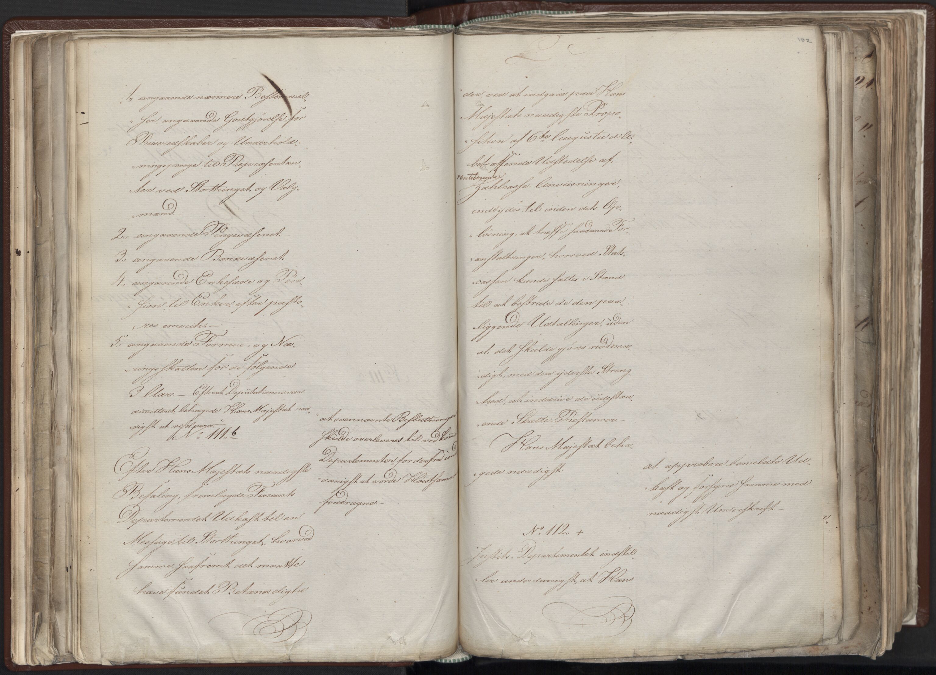 Statsrådssekretariatet, AV/RA-S-1001/A/Ab/L0012: Kgl. res. nr. 5679-6008 II, 1821, s. 101b-102a