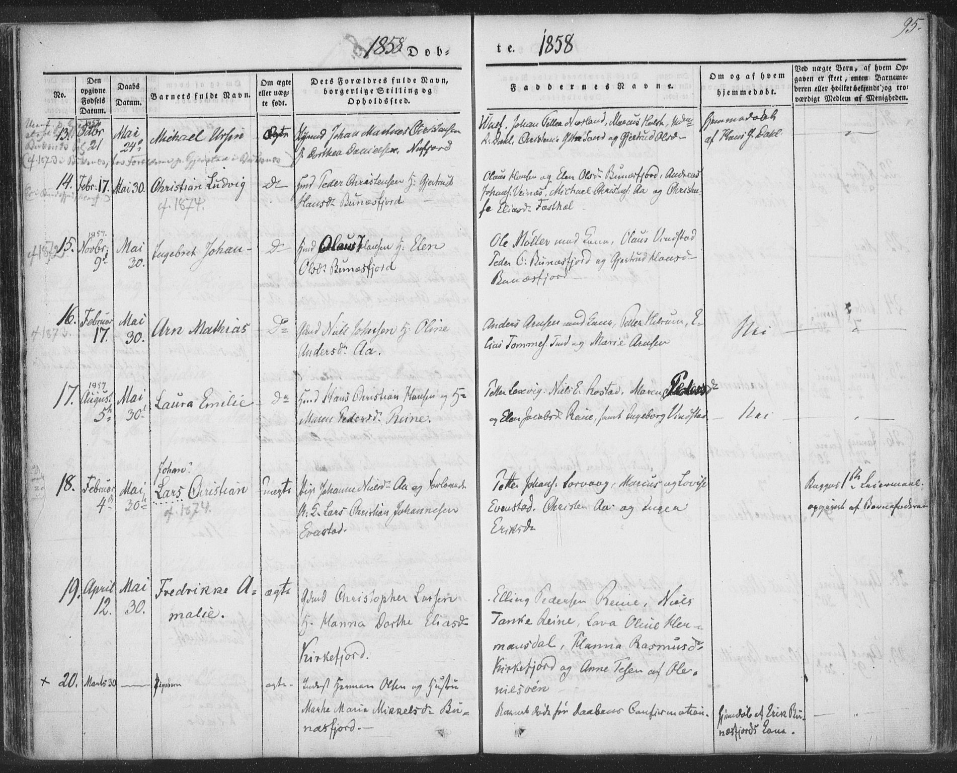 Ministerialprotokoller, klokkerbøker og fødselsregistre - Nordland, AV/SAT-A-1459/885/L1202: Ministerialbok nr. 885A03, 1838-1859, s. 95