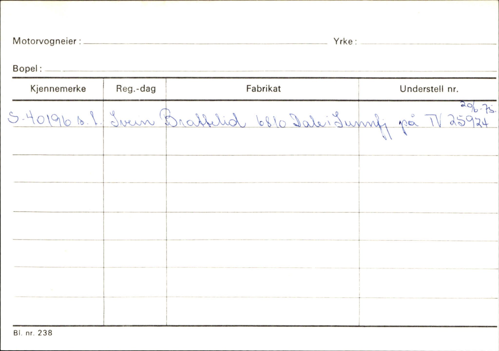 Statens vegvesen, Sogn og Fjordane vegkontor, AV/SAB-A-5301/4/F/L0133: Eigarregister Bremanger A-Å. Gaular A-H, 1945-1975, s. 230