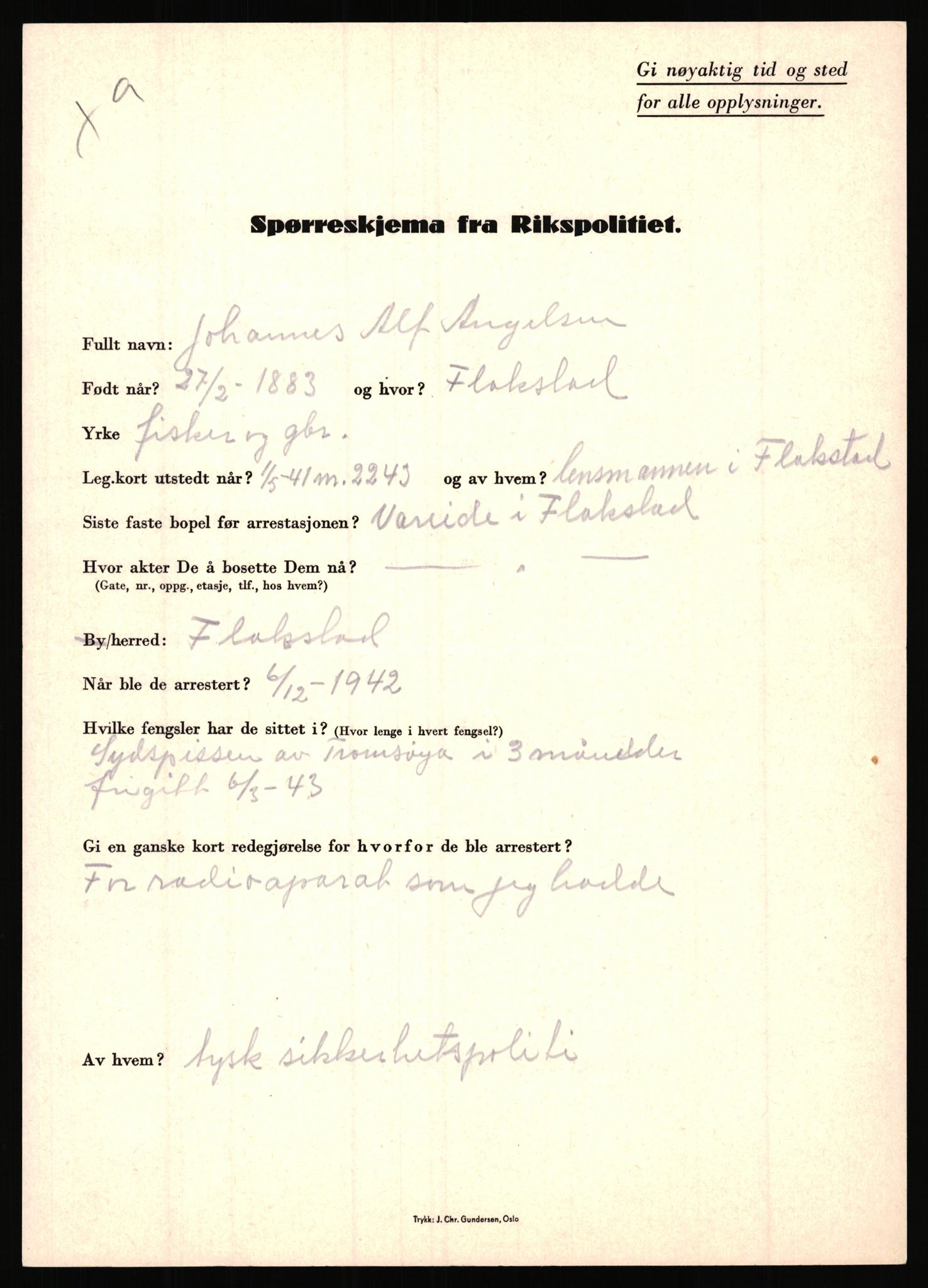 Rikspolitisjefen, AV/RA-S-1560/L/L0001: Abelseth, Rudolf - Berentsen, Odd, 1940-1945, s. 757