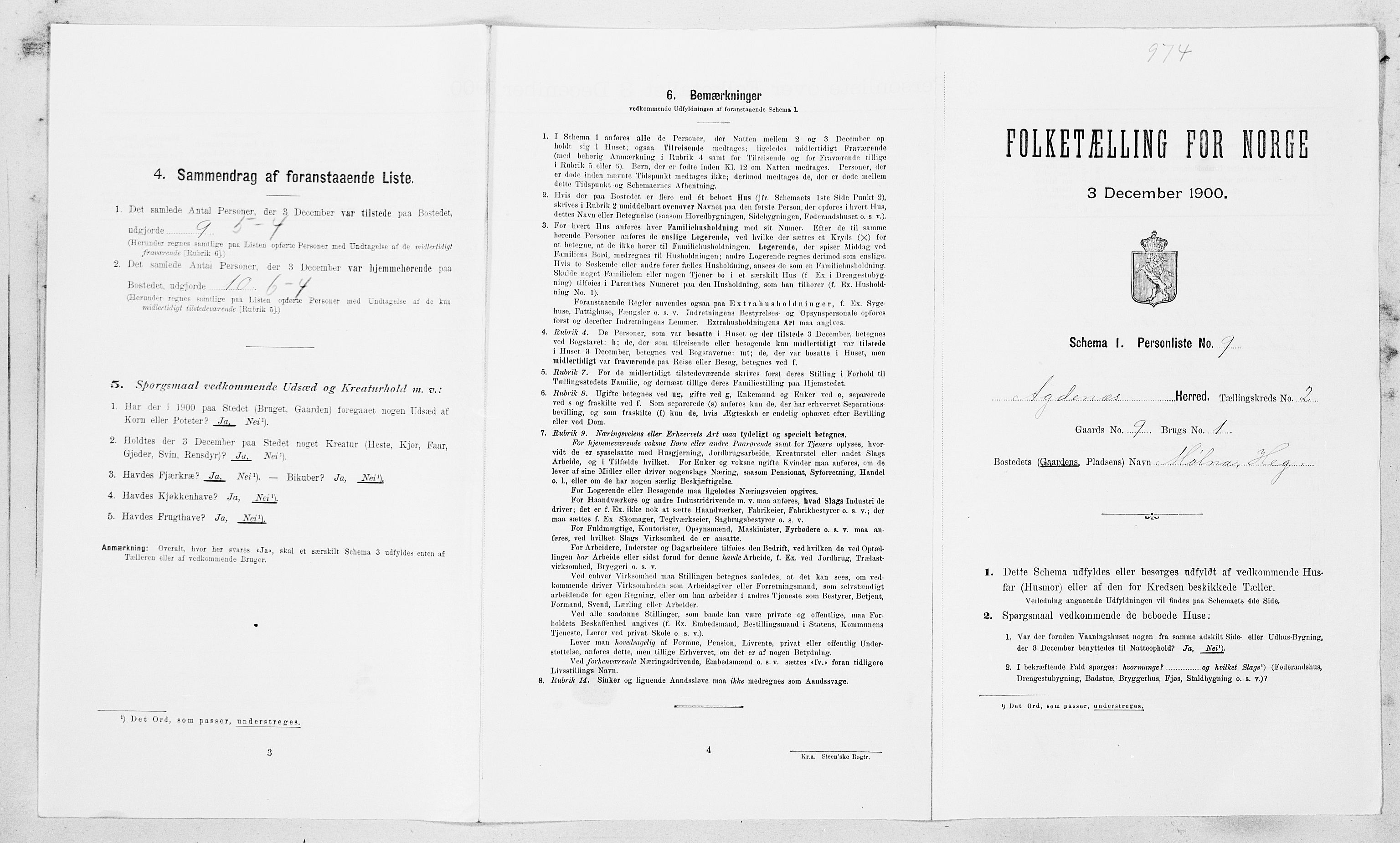 SAT, Folketelling 1900 for 1622 Agdenes herred, 1900, s. 140