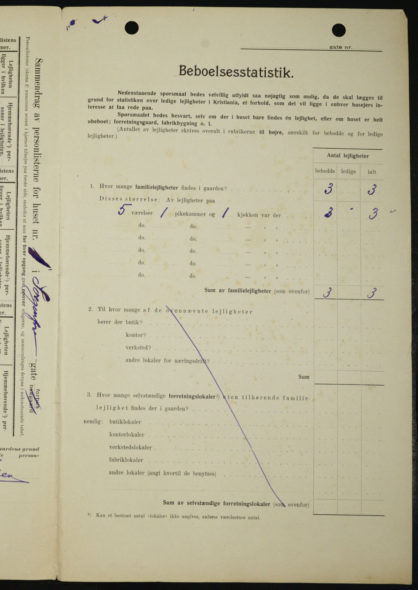 OBA, Kommunal folketelling 1.2.1909 for Kristiania kjøpstad, 1909, s. 90553