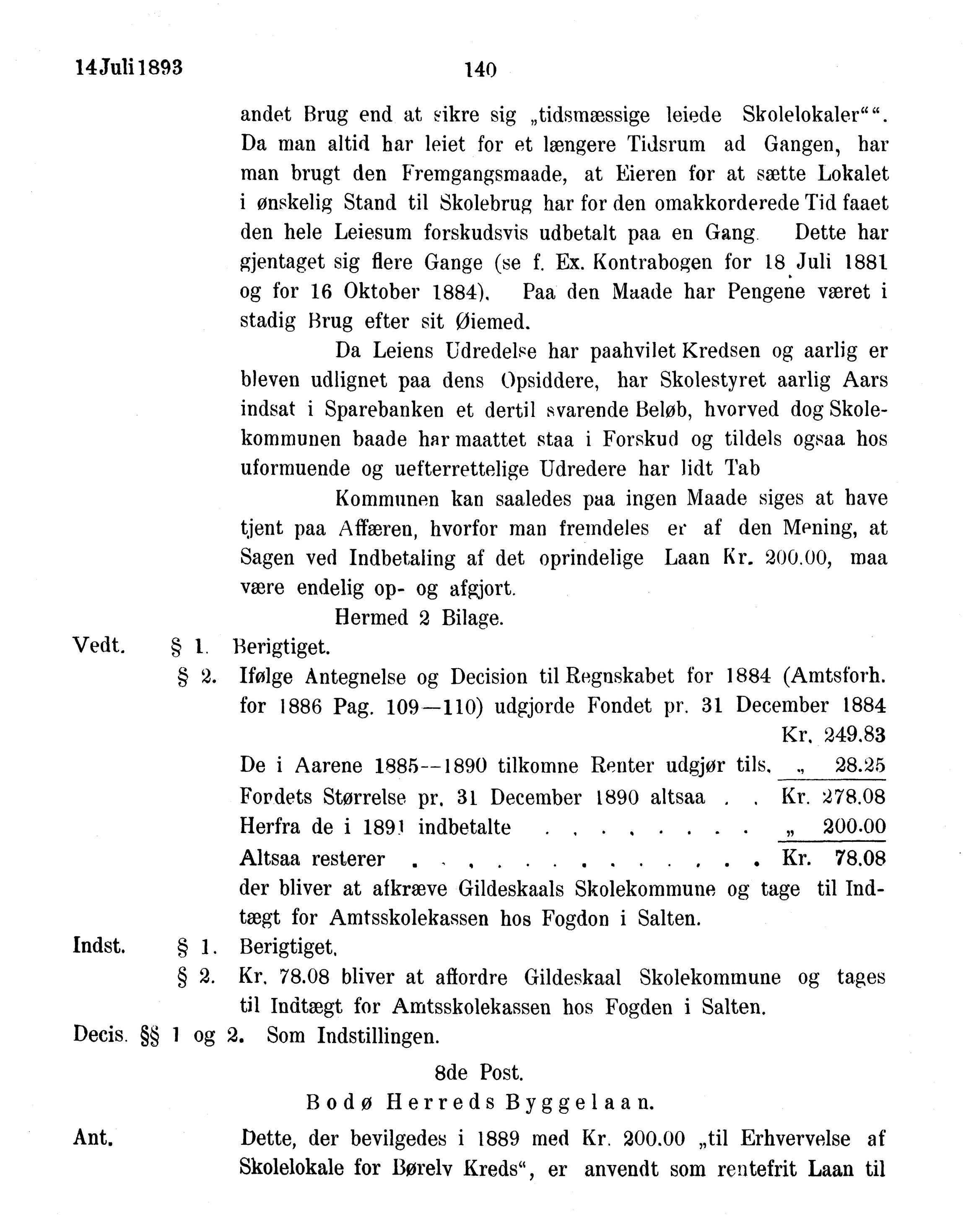 Nordland Fylkeskommune. Fylkestinget, AIN/NFK-17/176/A/Ac/L0016: Fylkestingsforhandlinger 1891-1893, 1891-1893