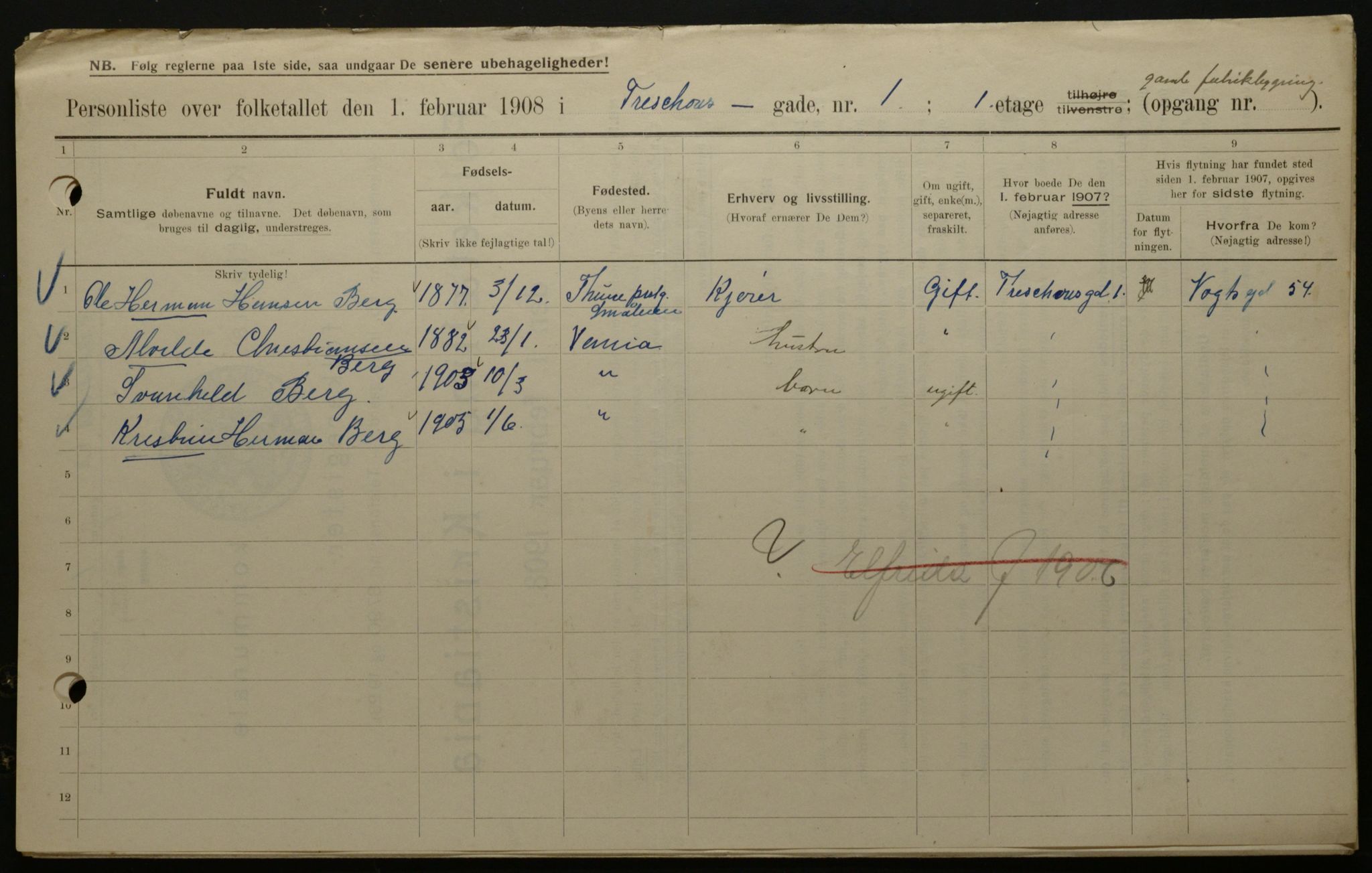 OBA, Kommunal folketelling 1.2.1908 for Kristiania kjøpstad, 1908, s. 103944