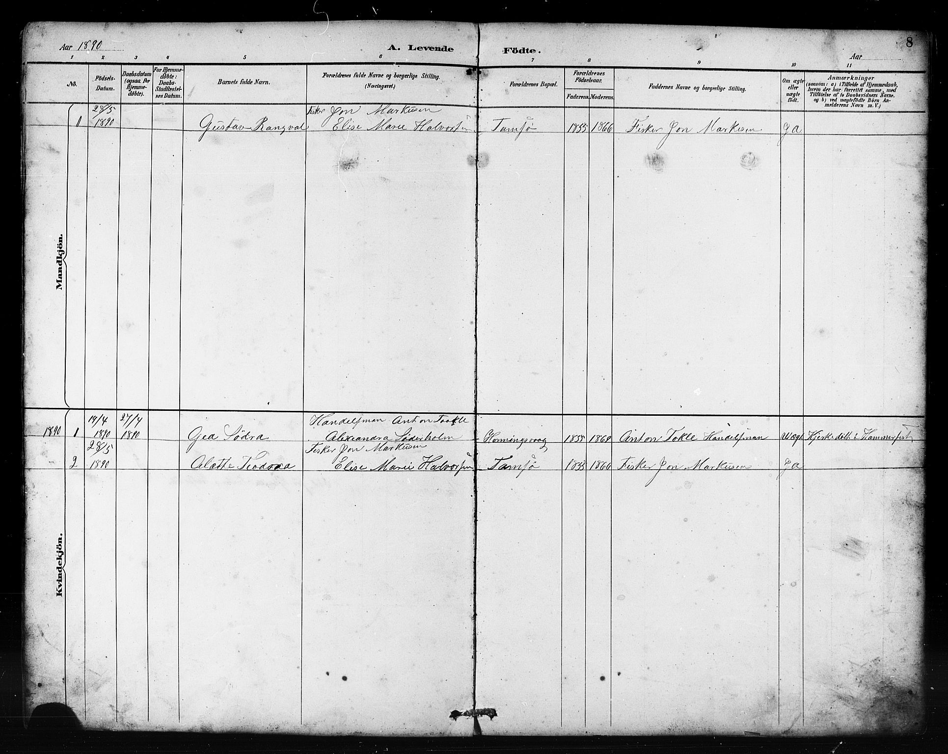 Kjelvik/Nordkapp sokneprestkontor, AV/SATØ-S-1350/J/Ja/L0027: Annen kirkebok nr. 27, 1887-1918, s. 8