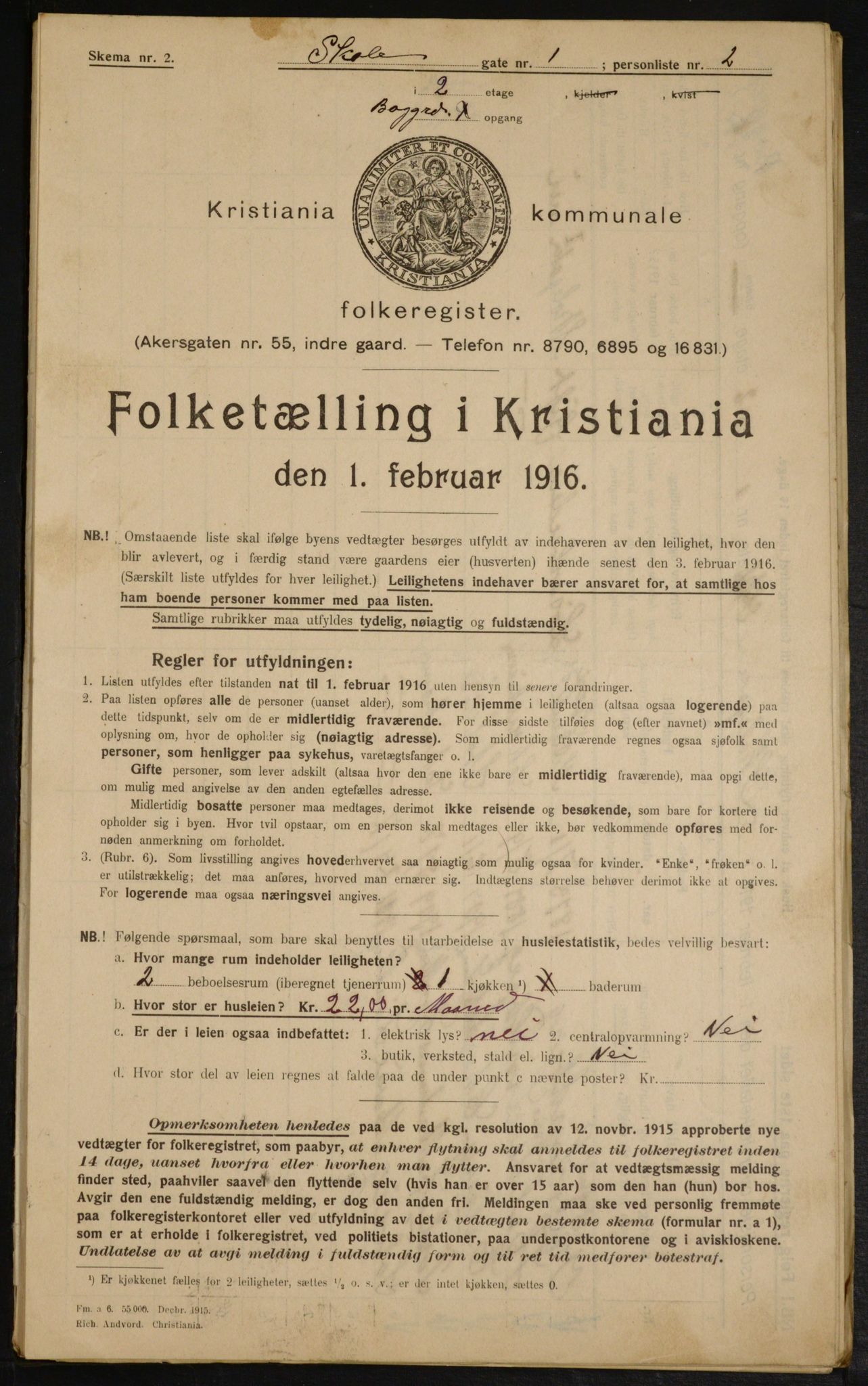 OBA, Kommunal folketelling 1.2.1916 for Kristiania, 1916, s. 98639