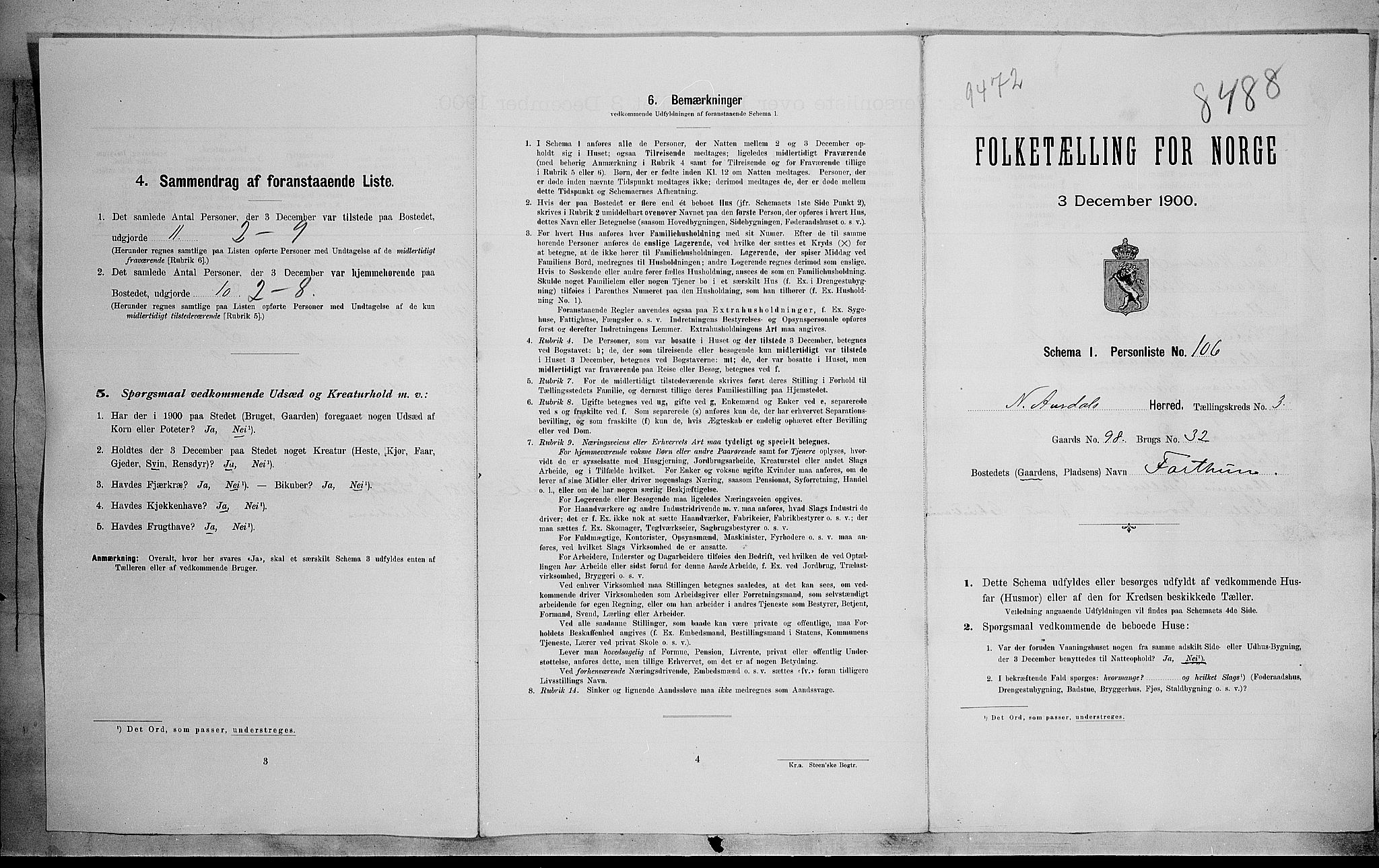 SAH, Folketelling 1900 for 0542 Nord-Aurdal herred, 1900, s. 91