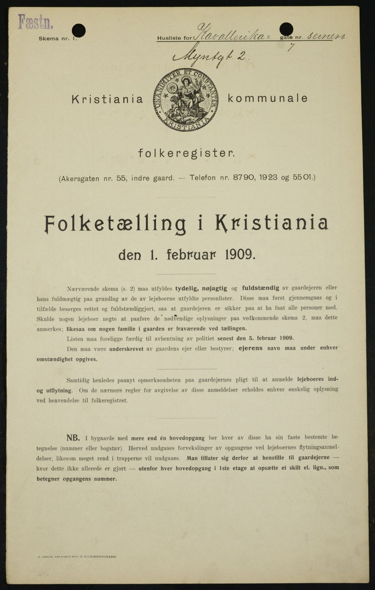 OBA, Kommunal folketelling 1.2.1909 for Kristiania kjøpstad, 1909, s. 61828